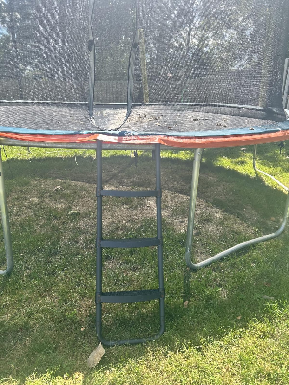 Eurmax USA Universal Trampoline Ladder,240 lbs Capacity,3 Wide Skid-Proof Steps&Shoe Storage Pocket,UV-Resistant Steel Stairs for Kids,Heavy Duty Universal Hook Fit,Trampoline Accessories for Children customer photo 1