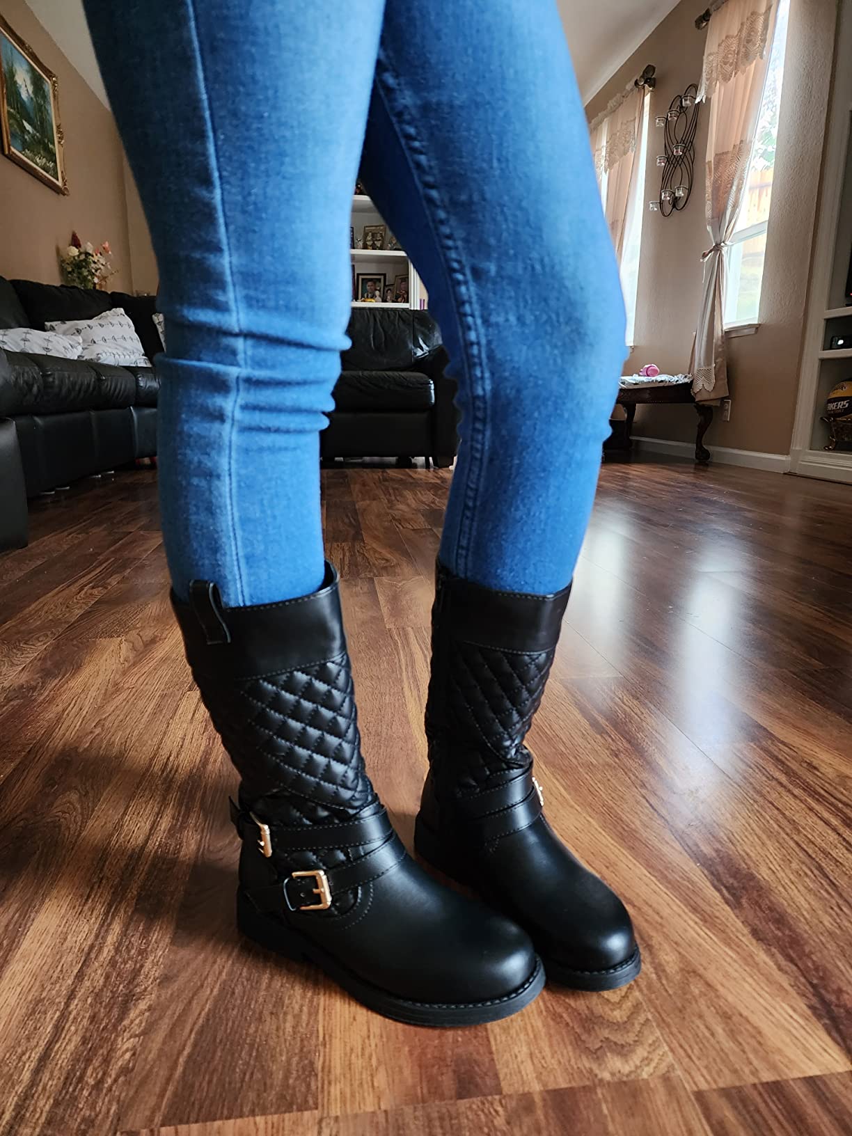 DREAM PAIRS Girls Knee High Riding Boots customer photo 2