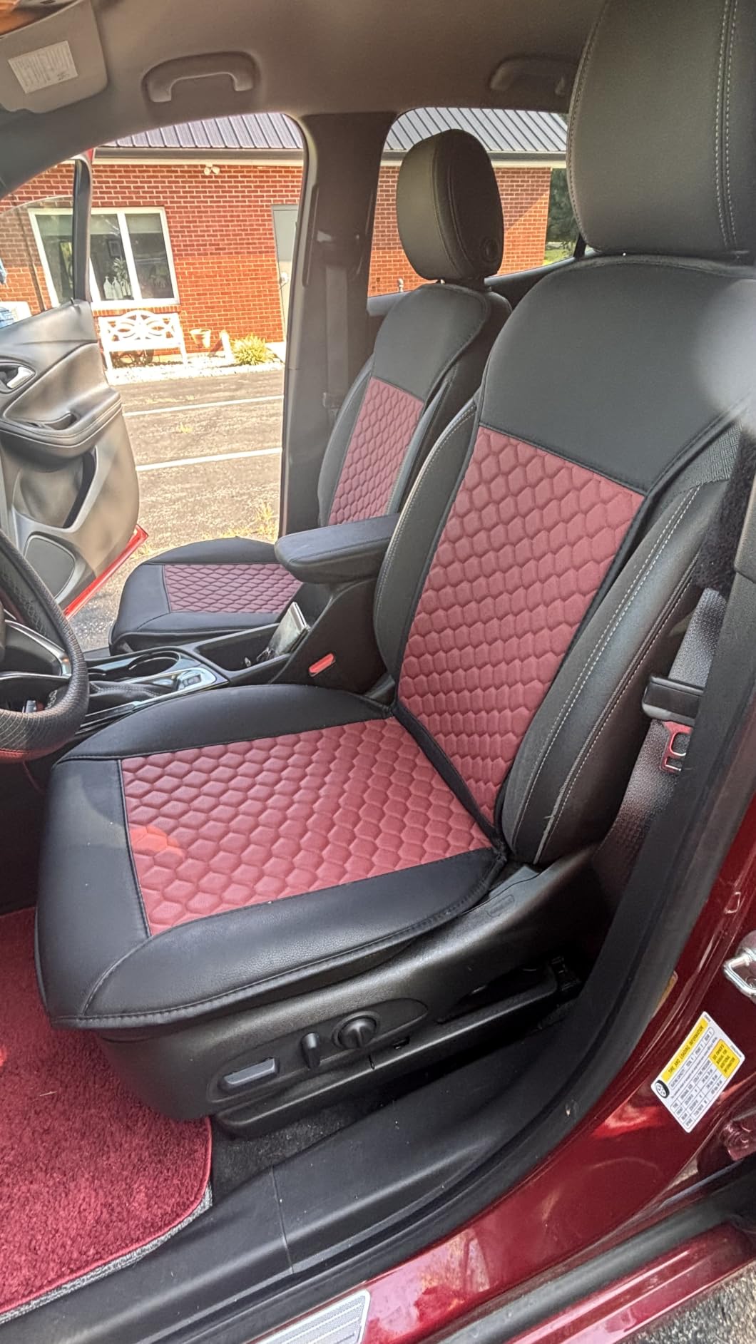 Black Panther 1 Pair Luxury Car Seat Covers Protectors, Universal Anti-Slip Driver Seat Cover with Partial Backrest Coverage (Middle Part Only), Diamond Pattern, Compatible with 95% Cars (Black) customer photo 1