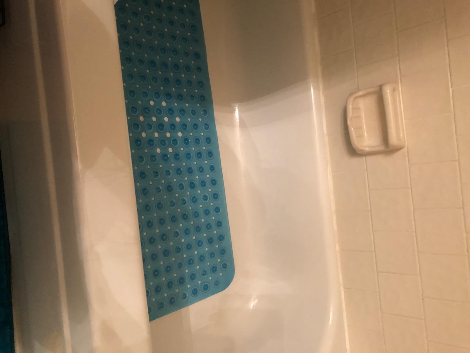 Upgrade Baby Bath Mat Non Slip Extra Long Bathtub Mat for Kids 40 X 16 Inch - Eco Friendly Bath Tub Mat with 200 Big Suction Cups,Machine Washable Shower Mat,Blue customer photo 2
