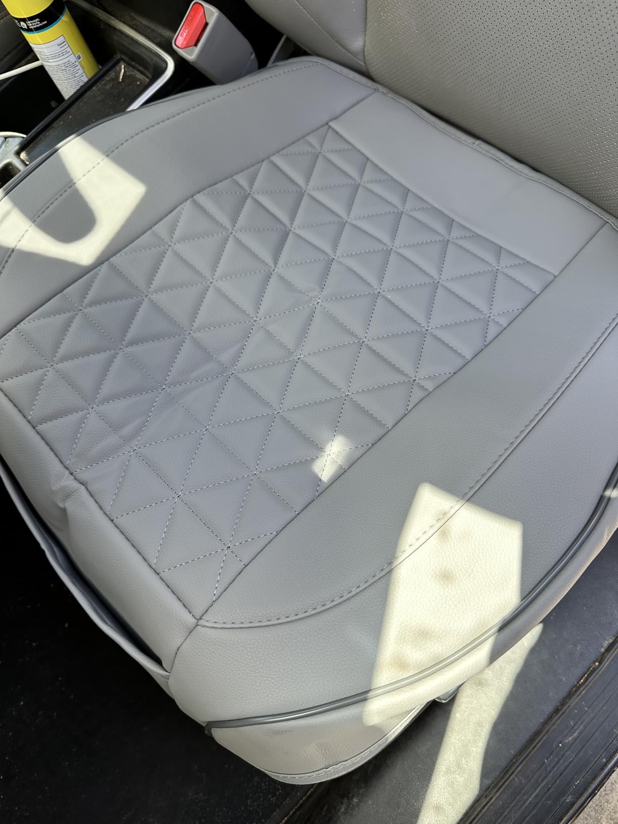 Black Panther Luxury Faux Leather Car Seat Cover Front Bottom Seat Cushion Cover, Anti-Slip and Wrap Around The Bottom, Fits 95% of Vehicles - 1 Piece,Black customer photo 1