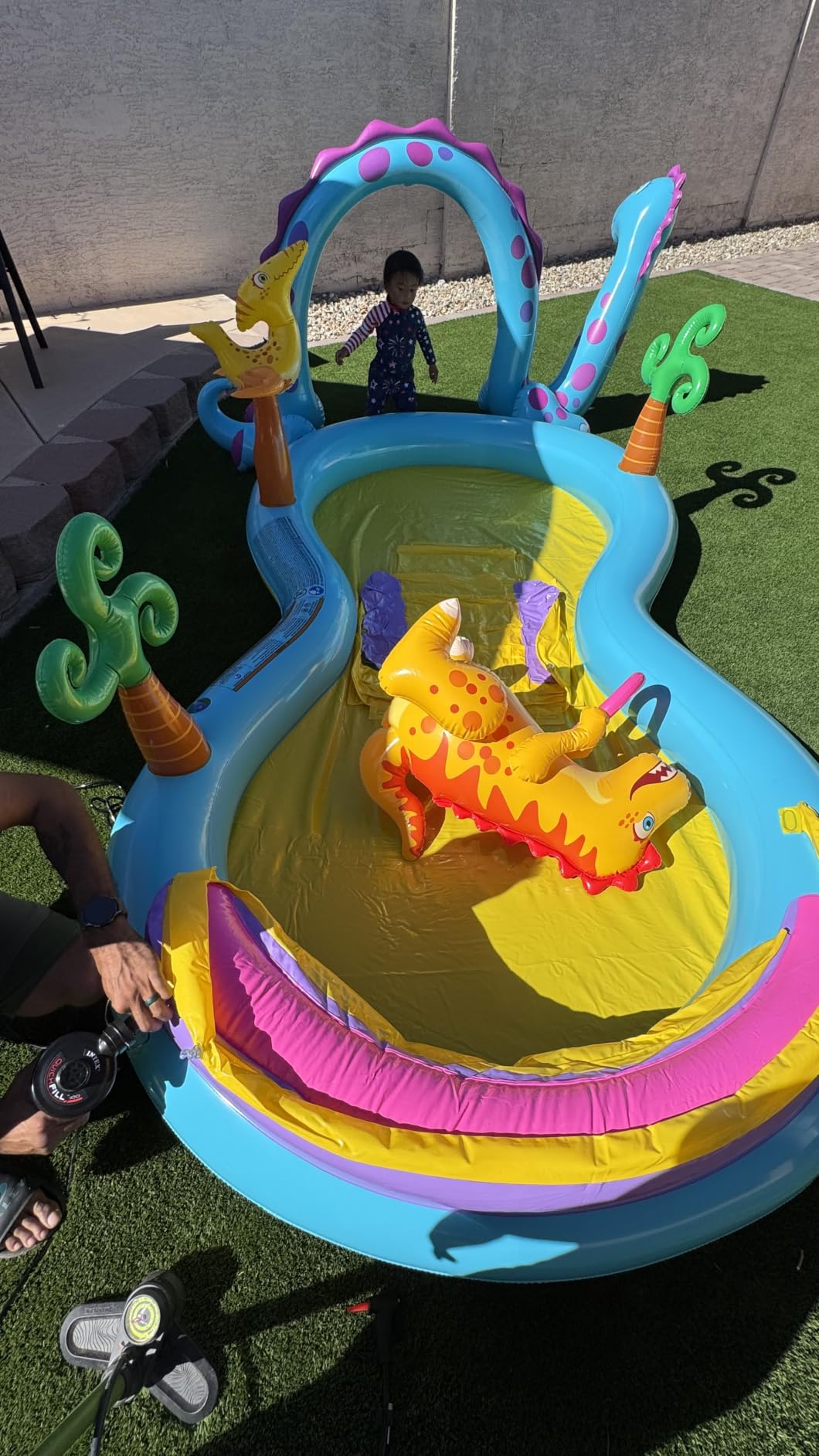 INTEX Gator Inflatable Swim Center & Kiddie Pool for Outdoor Play | 57165EP - Blow Up Water Park with Slide, Sprinkler, and Floatie for Kids Ages 2 and Up customer photo 2