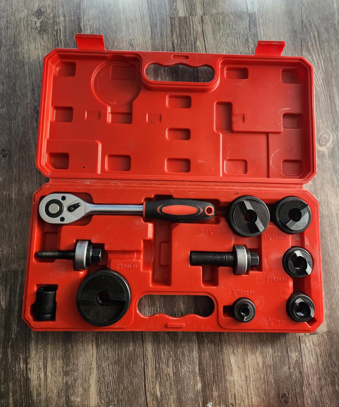 Ratchet Knockout Hole Punch Driver Kits 1/2 to 2 inch SLUG-Buster Knockout Electrical Conduit Hole Cutter Set KO Tool Kit (CC-60) customer photo 2