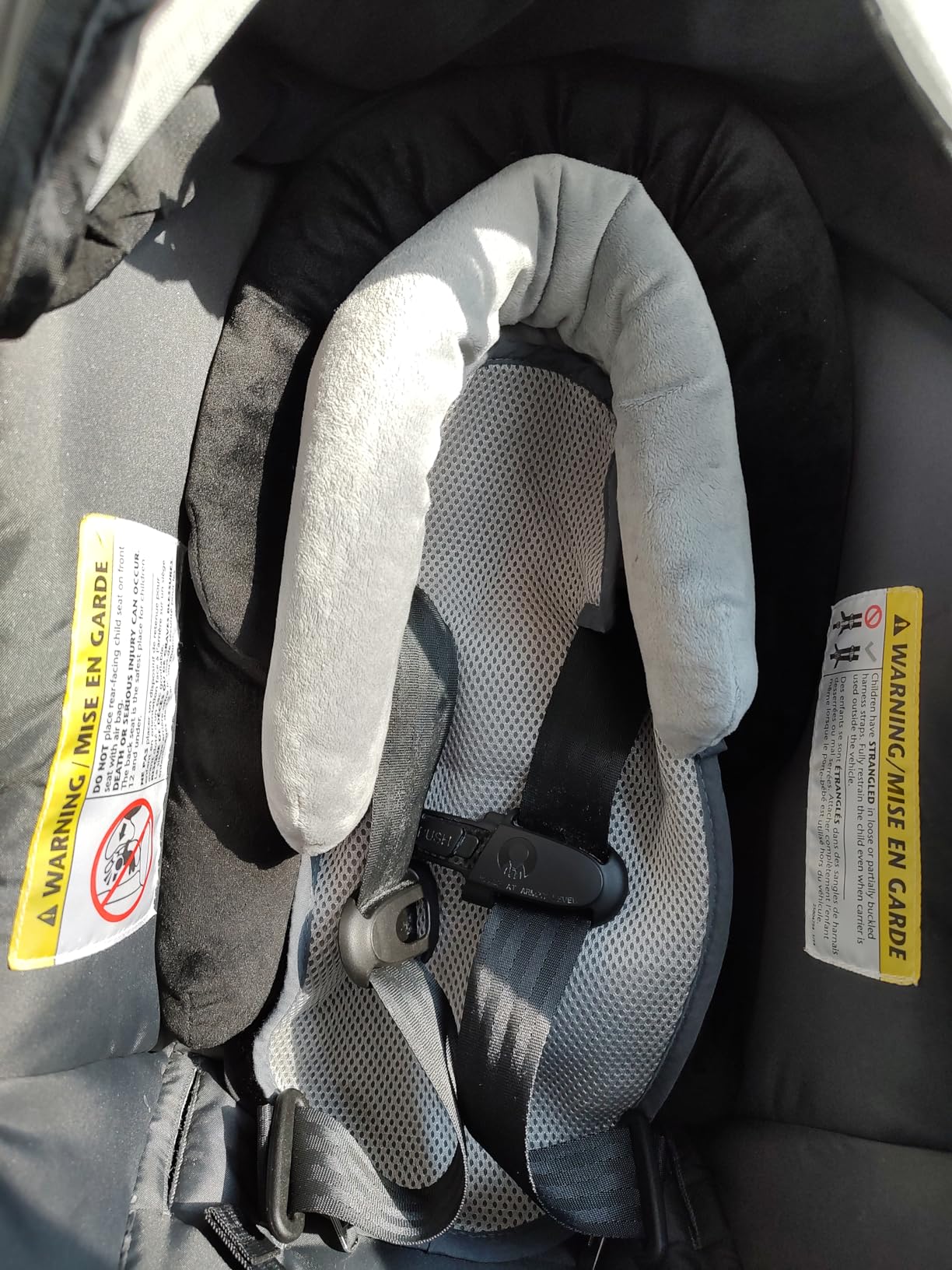 COOLBEBE 3-in-1 Reversible Newborn Car Seat Insert, Baby Head Support Pad | Extra Soft Head Pad for Carseat, Stroller, Swing & Travel, Baby Body Support Cushion for Infant 0-12 Months, Black customer photo 2