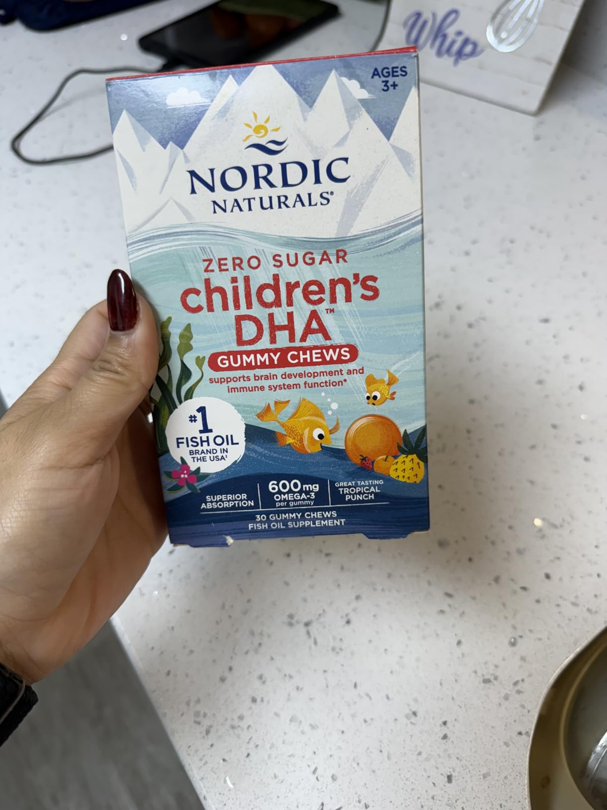 Nordic Naturals Zero Sugar Children's DHA Gummies, Tropical Punch - 30 Count customer photo 1