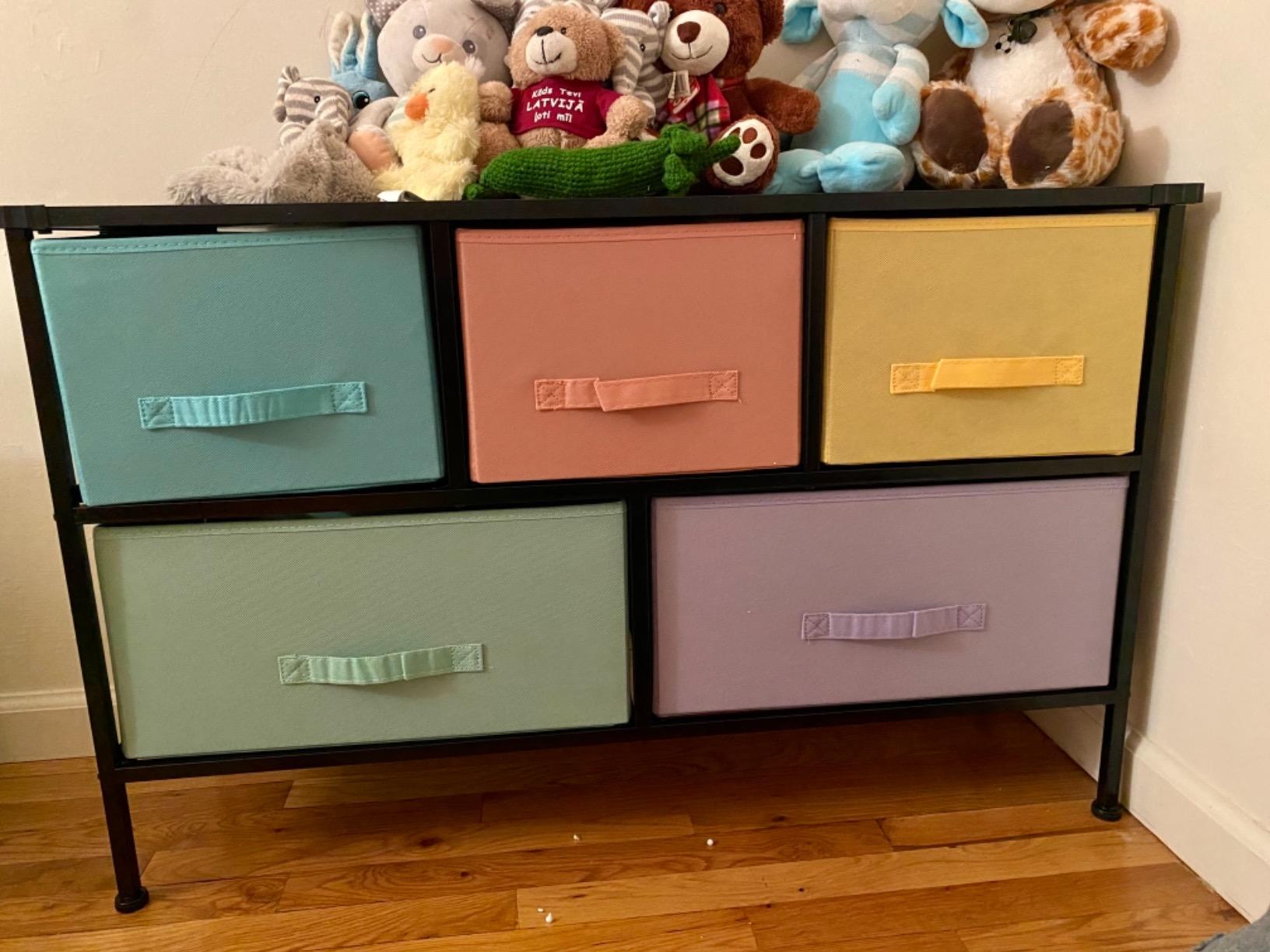 Sorbus Kids Dresser with 5 Fabric Drawers & Wood Top (Multi Color/White) customer photo 1