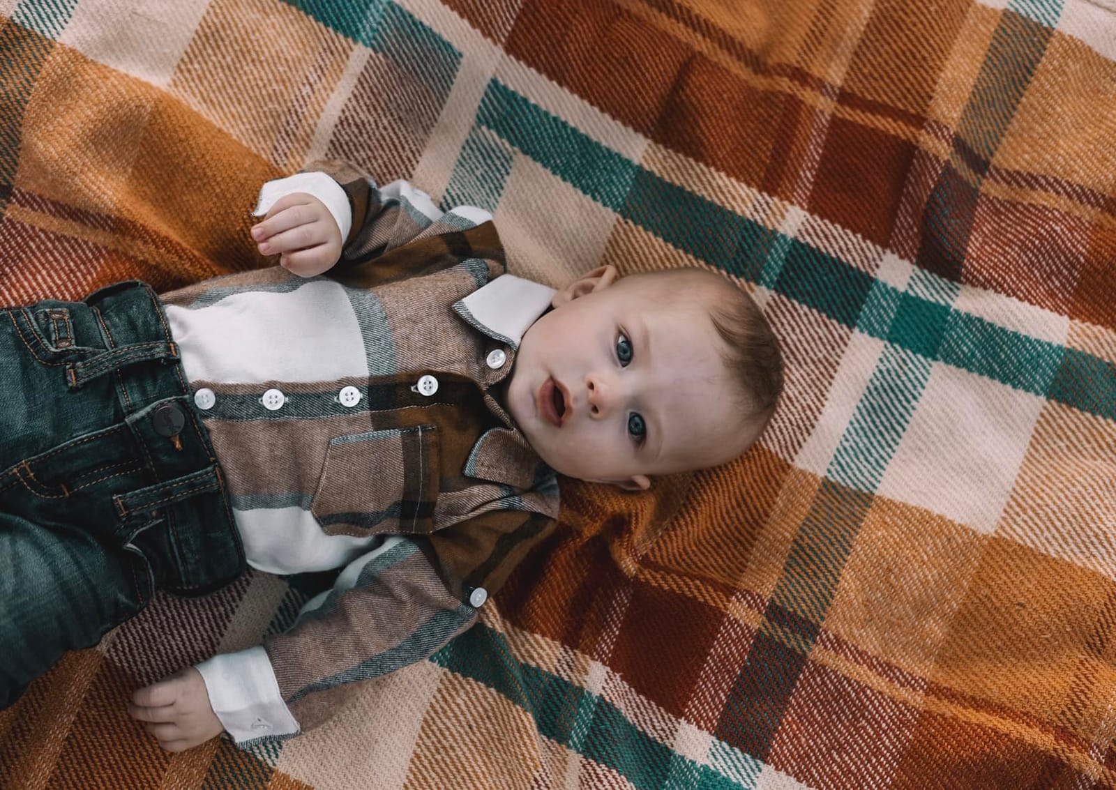 HAPPYMA Newborn Outfit Baby Romper Boy Girls Flannel Bodysuit customer photo 1