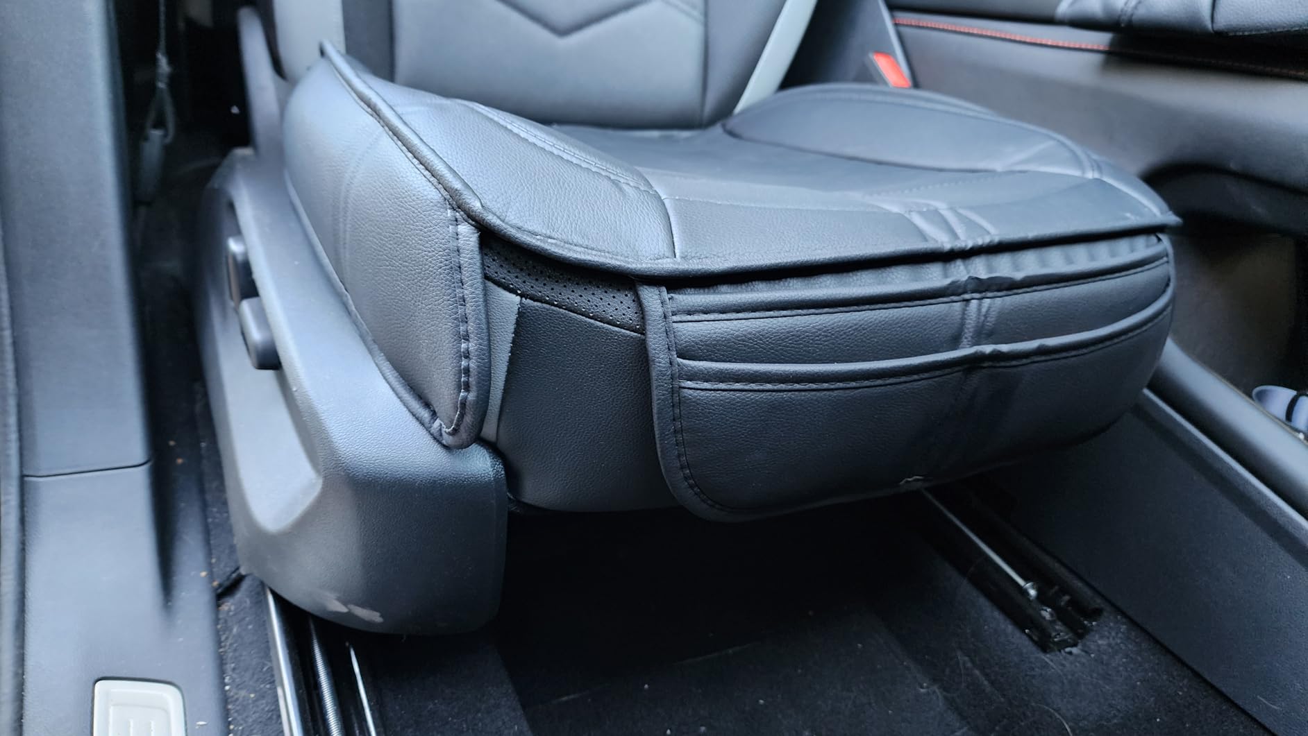 Motor Trend Seat Covers for Cars Trucks SUV, Faux Leather 2-Pack Black Padded with Storage Pockets, Premium Interior Car Seat Cover customer photo 2