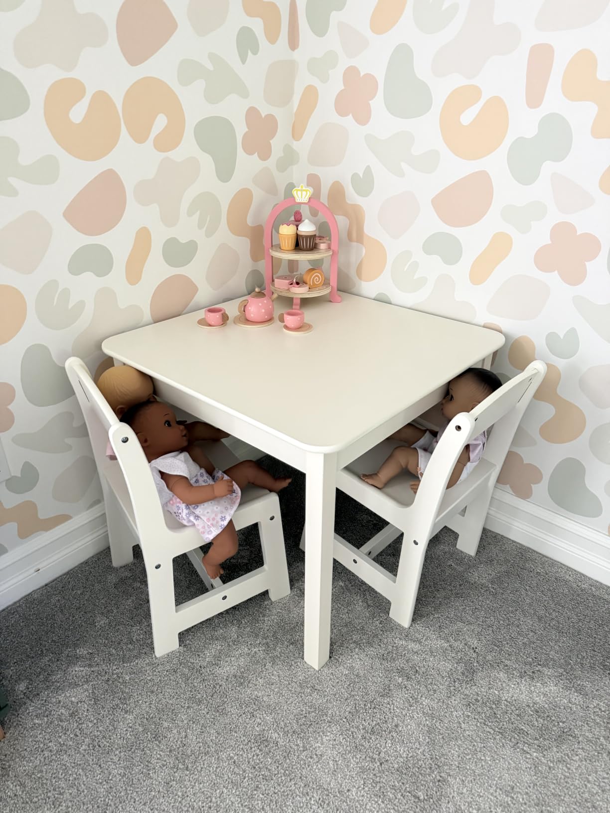 Delta Children MySize Kids Wood Table and Chair Set (2 Chairs Included), Deep Blue customer photo 1