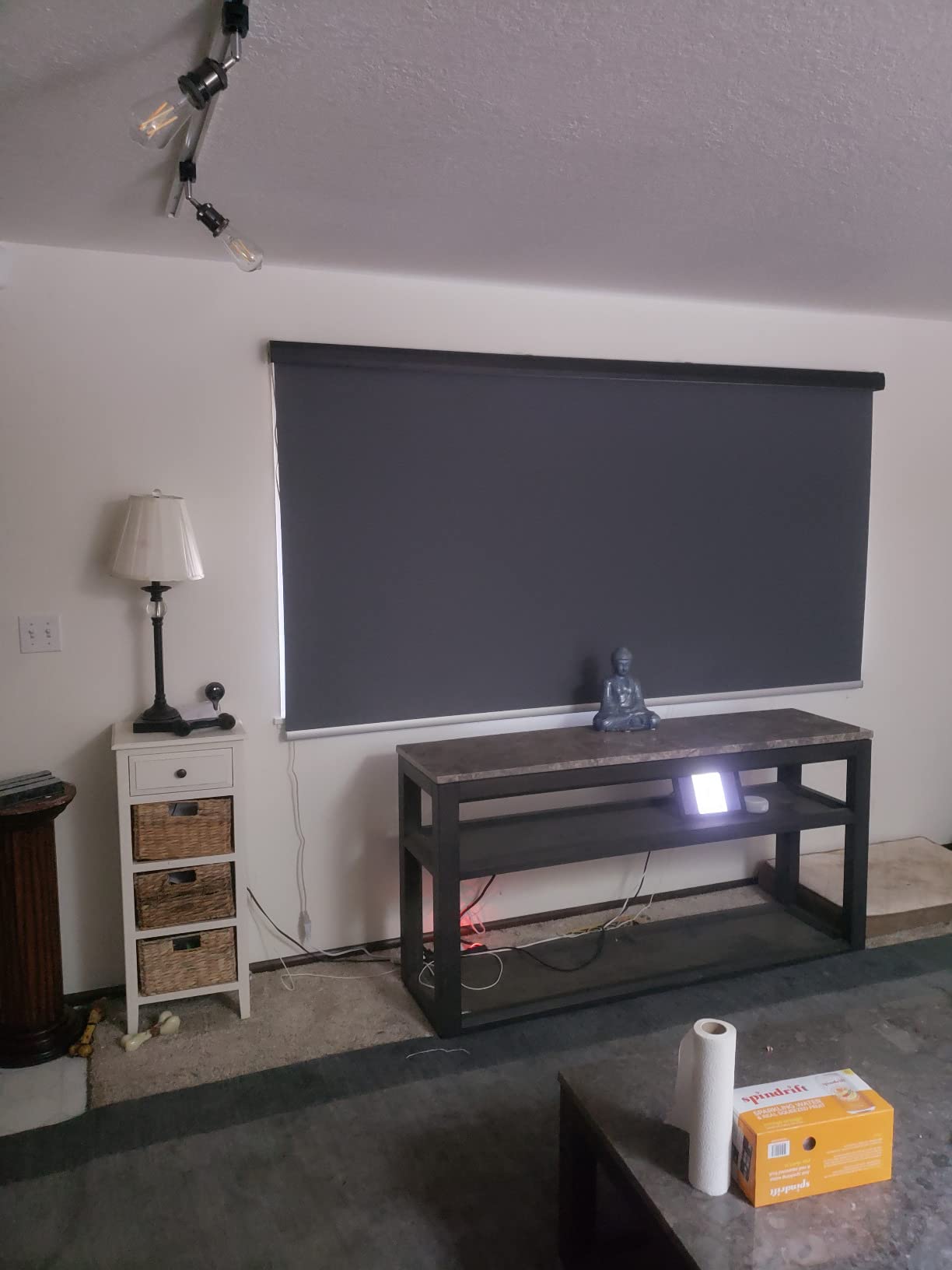 Graywind Motorized Shades 100% Blackout Compatible with Alexa Google WiFi Smart Hardwired Window Shade Remote Control Thermal Insulated Electric Blinds, Customized Size (Matt Black) customer photo 1
