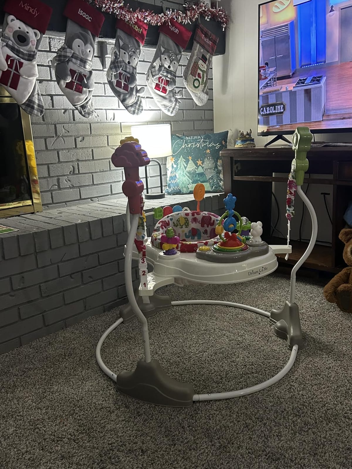 Dream On Me 2-in-1 Baby Activity Center & Bouncer Jumper, 360° Rotating Seat, 3-Height Adjustable, 12 Melodies with Lights & Interactive Toys, Promotes Early Development - Star Print customer photo 1