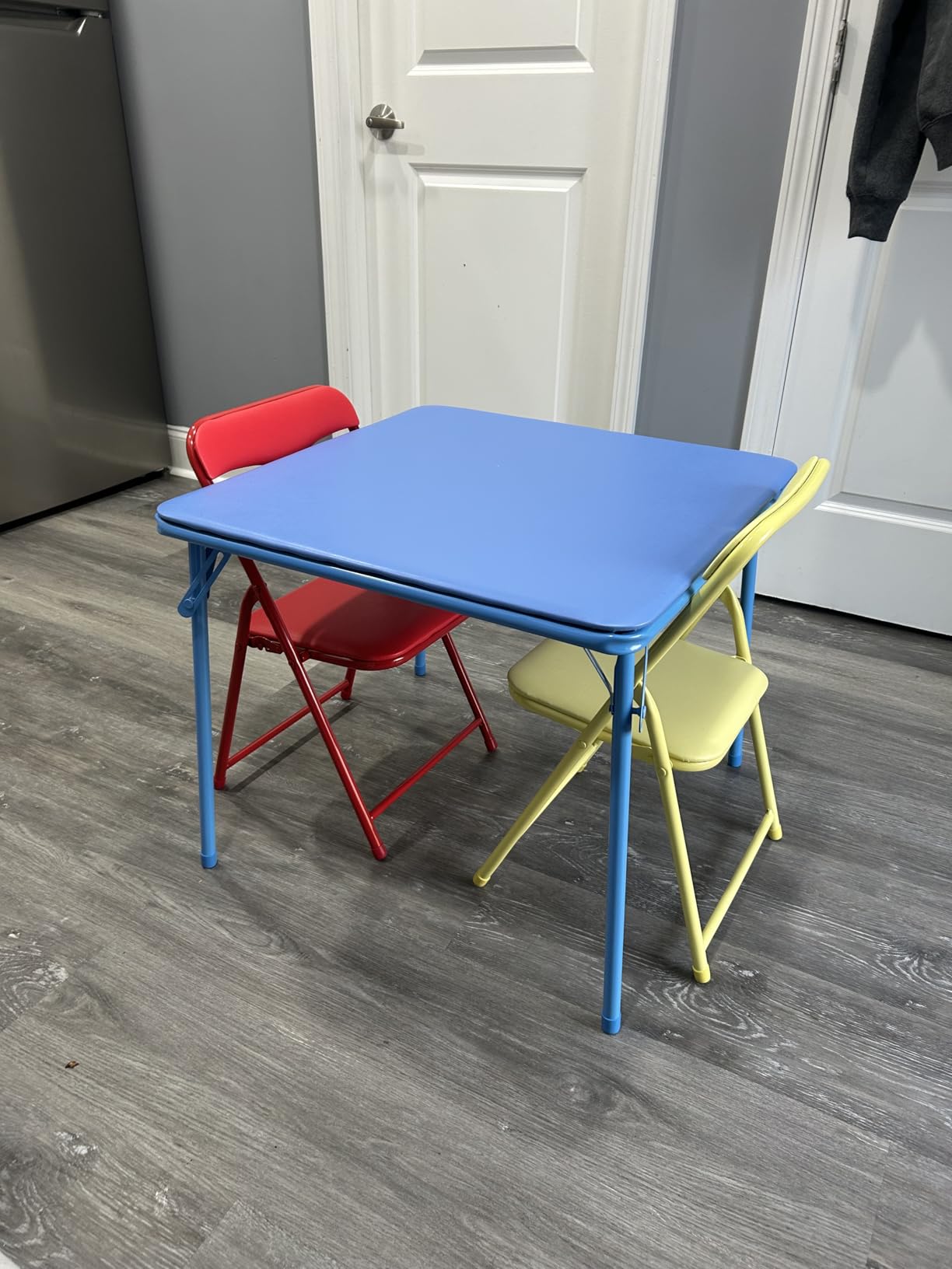 Flash Furniture Mindy Kids 3-Piece Folding Table and Chairs Set for Daycare and Classrooms, Children's Activity Table and Chairs Set, Black customer photo 1
