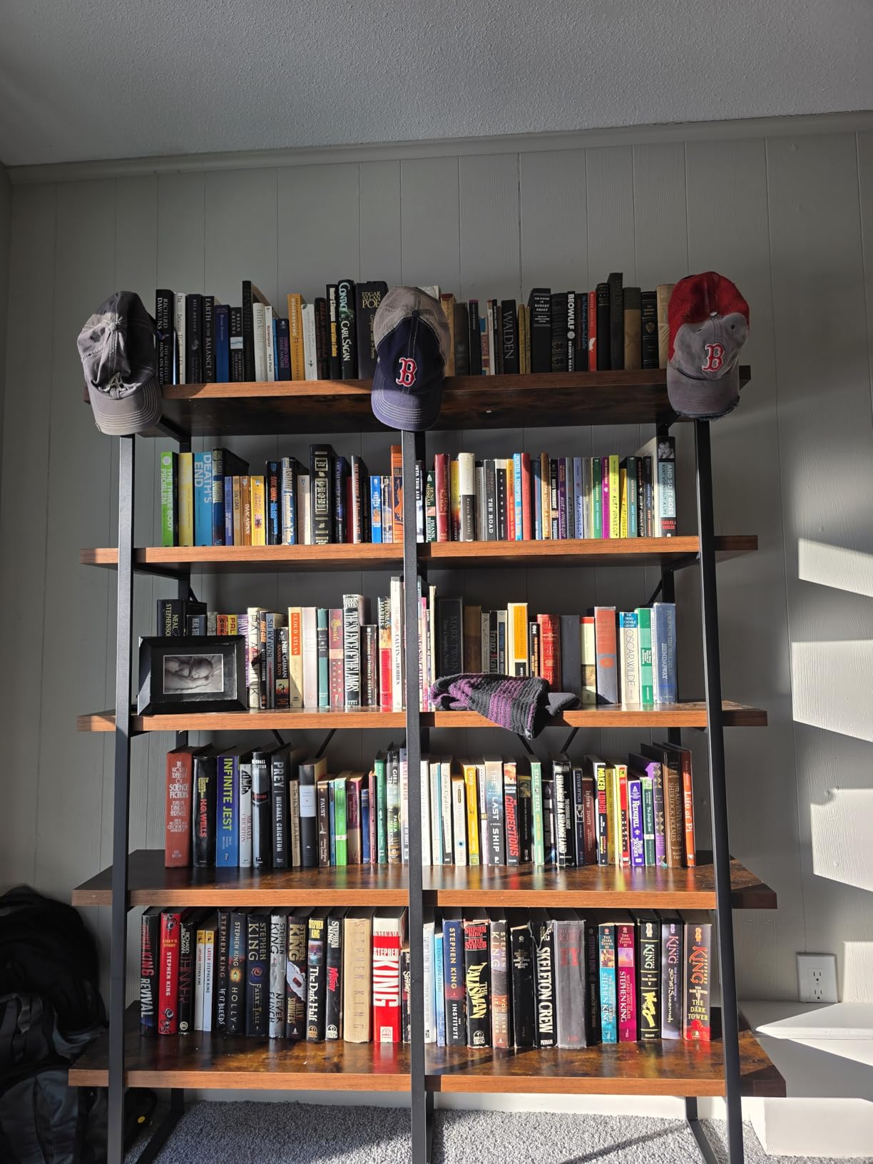 IRONCK Industrial Bookshelf and Bookcase Double Wide 5 Tier, Large Open Shelves, Wood and Metal Bookshelves for Home Office Furniture, Easy Assembly customer photo 2