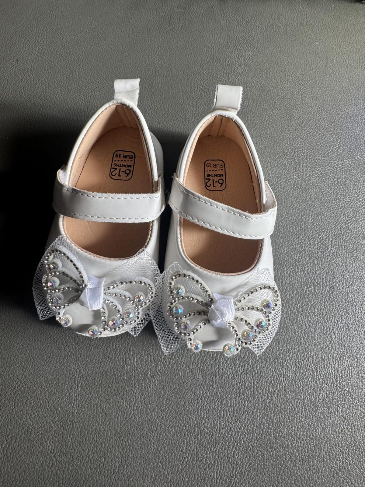 Meckior Infant Baby Girls Soft Sole Bowknot Princess Wedding Dress Mary Jane Flats Prewalker Newborn Light Baby Sneaker Shoes customer photo 1
