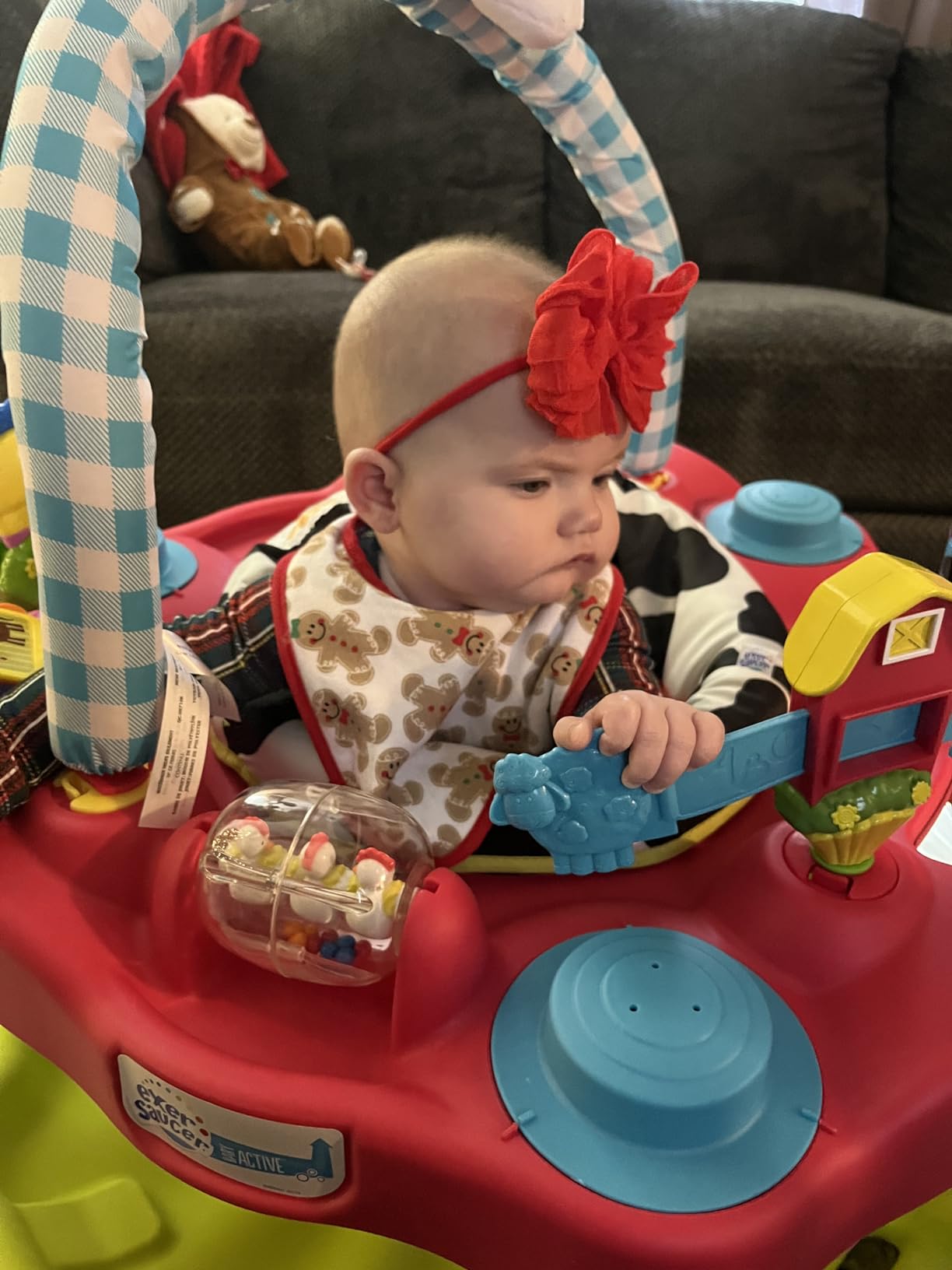 Evenflo Exersaucer Seaside Splash Activity Center | 3 Height Modes up to 30 in., Ages 4-12 Months, 7 Interactive Toys, Dishwasher Safe Tray, Machine Washable Seat Pad customer photo 2