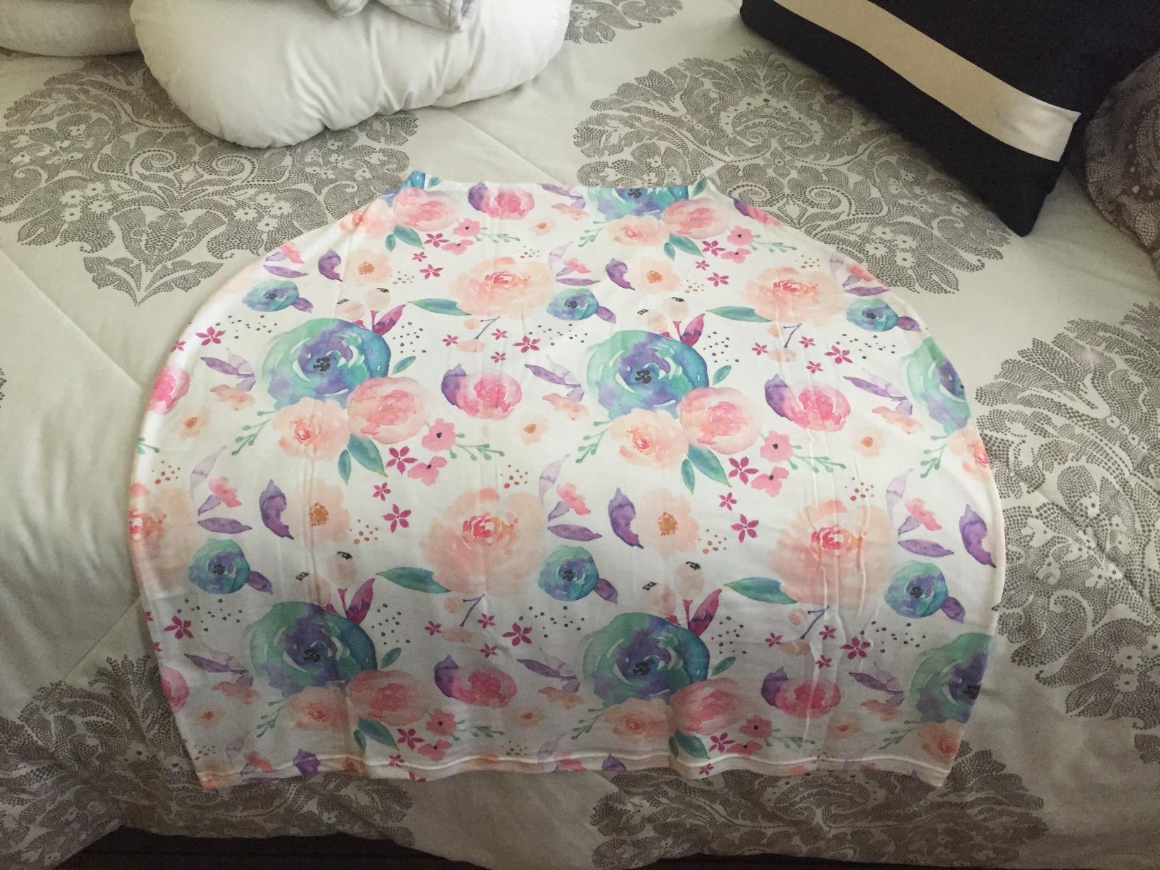 Copper Pearl Nursing Cover for Breastfeeding – Multi-Use Baby Car Seat Cover, Stroller Cover & Breast Feeding Cover Up for Women, Stretchy Breathable High Quality Cover for Boy or Girl, Oat customer photo 1