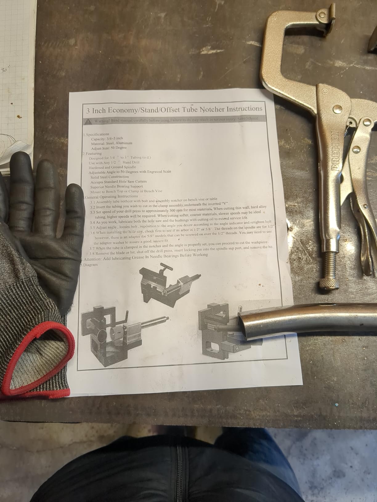 Jeremywell Industrial Professional Pipe and Tube Notcher Punch and Press Tool for 0-50 Degree Angle customer photo 2