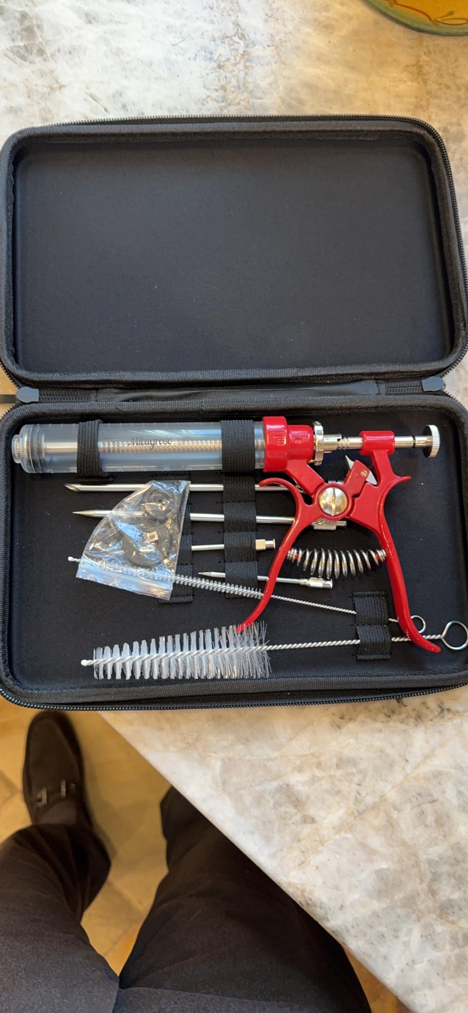 Meat Injector Marinade Gun Stainless Steel Outdoor Kit Flavor Food Syringes & 4 Marinades Needles for BBQ Grill Smoker Injectors Professional Syringe Held Culinary Barbecue Tool customer photo 2
