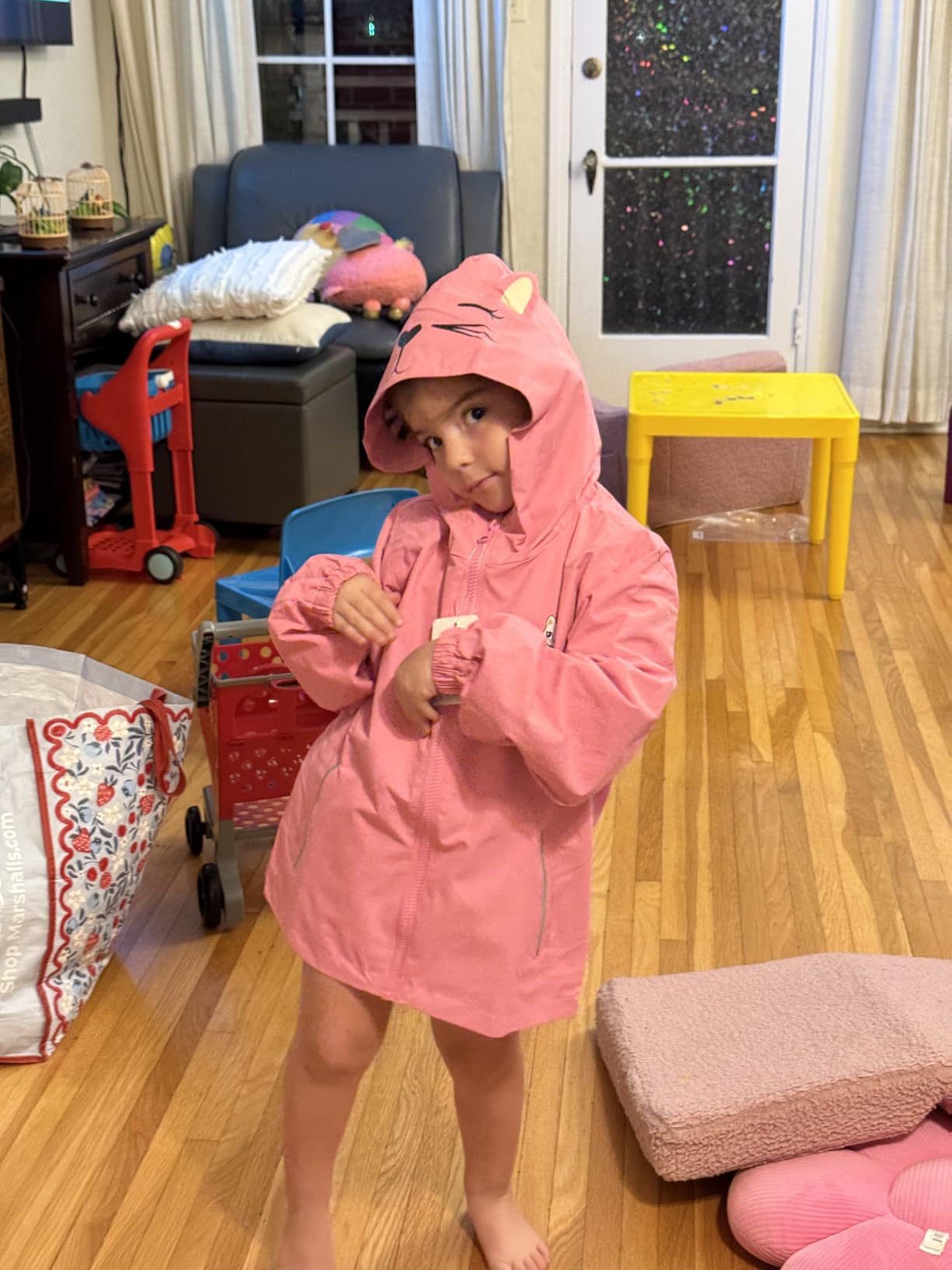 MGEOY Girls Rain Jacket Lightweight Waterproof Hooded Cotton Lined Raincoat Windbreaker for Kids Size 4-12 Years customer photo 1