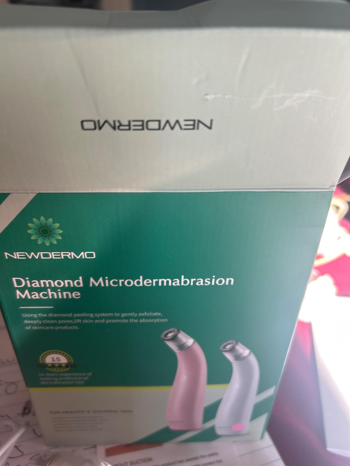 NEWDERMO 2-in-1 Microdermabrasion Machine for Facial(Pink) | Diamond Microdermabrasion Device USB Rechargeable customer photo 1