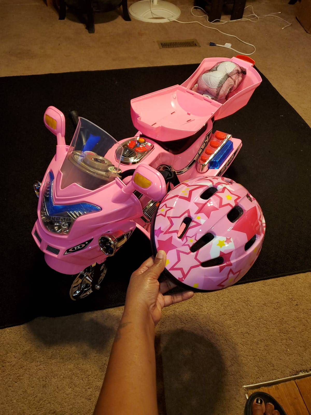 Kids Motorcycle - 3-Wheel Ride on Toy with Reverse, Sounds, and Headlights - 6V Electric Motorcycle for Kids Ages 3 to 6 by Lil' Rider (Pink) customer photo 2