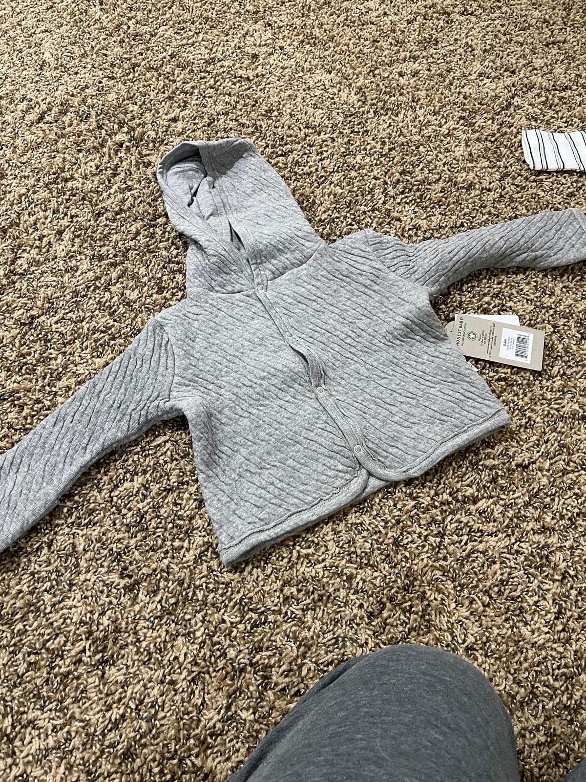 HonestBaby Matelasse Snap-Front Hooded Jacket Organic Cotton for Infant Unisex Baby Boys & Girls customer photo 1