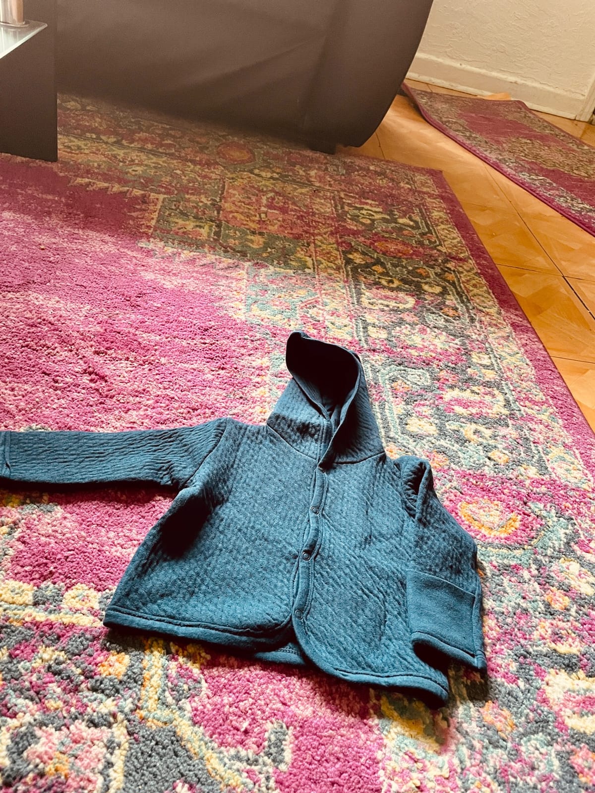 HonestBaby Matelasse Snap-Front Hooded Jacket Organic Cotton for Infant Unisex Baby Boys & Girls customer photo 2