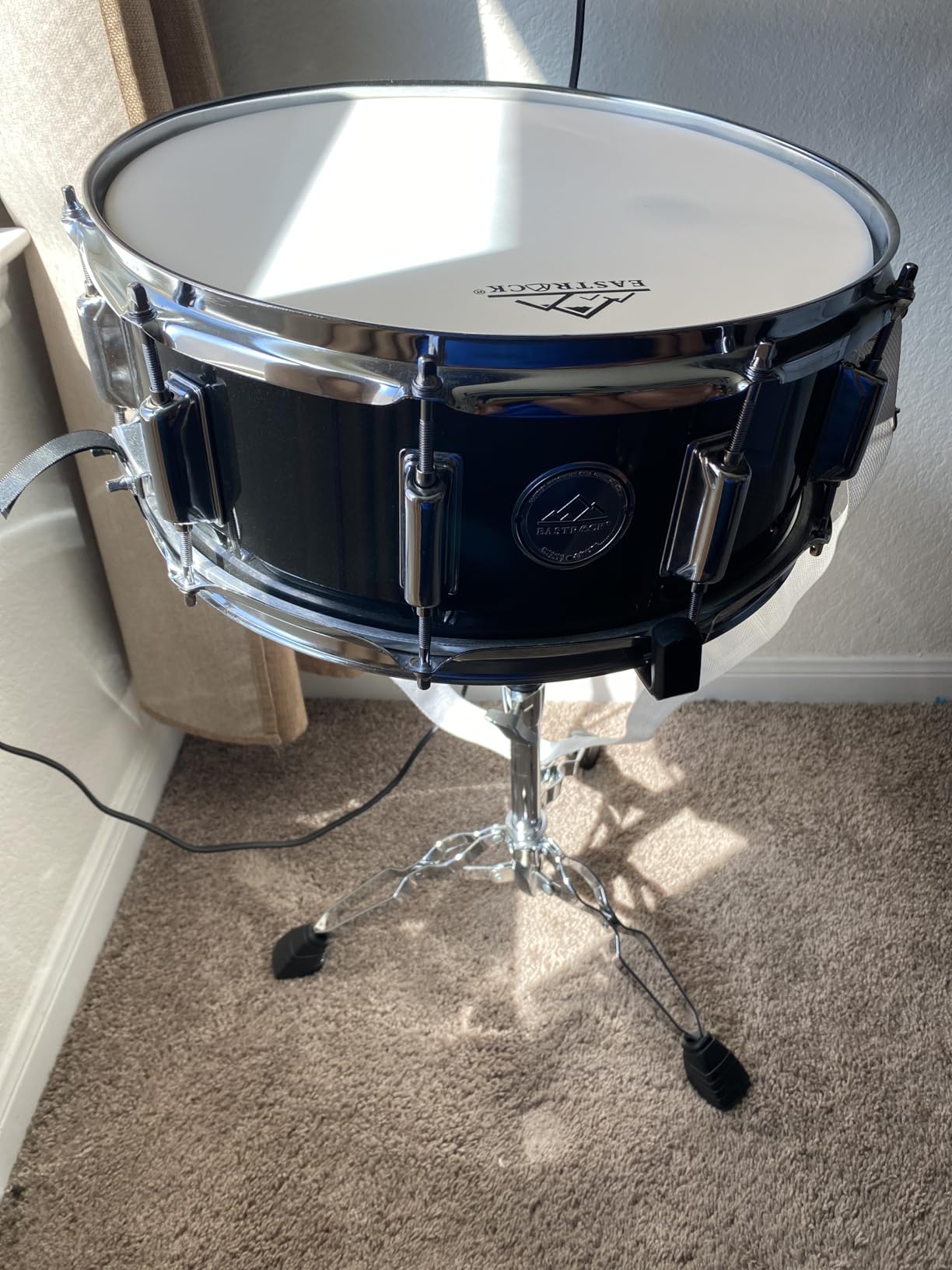 EASTROCK Snare Drum Set 14X5.5 Inches with stand for Student-Black customer photo 2