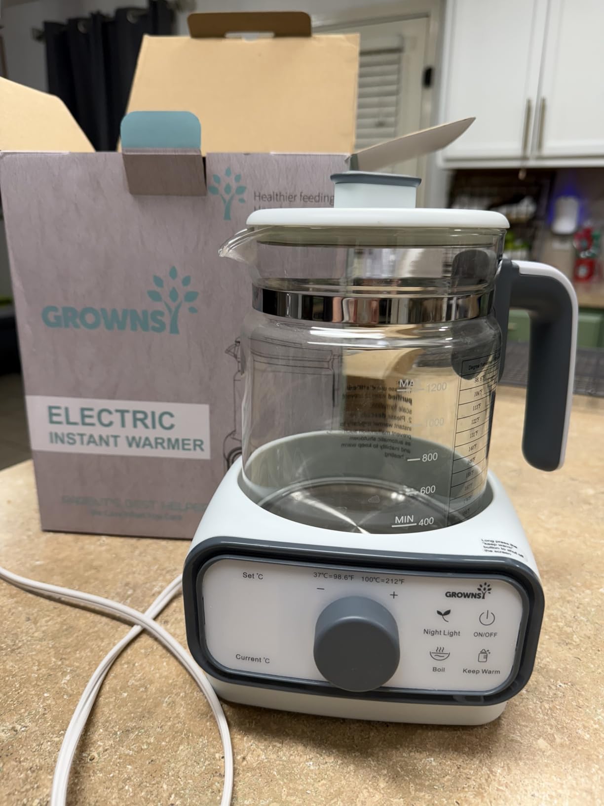 GROWNSY Baby Instant Warmer & Glass Water Boiler with LCD Display and Timer customer photo 1