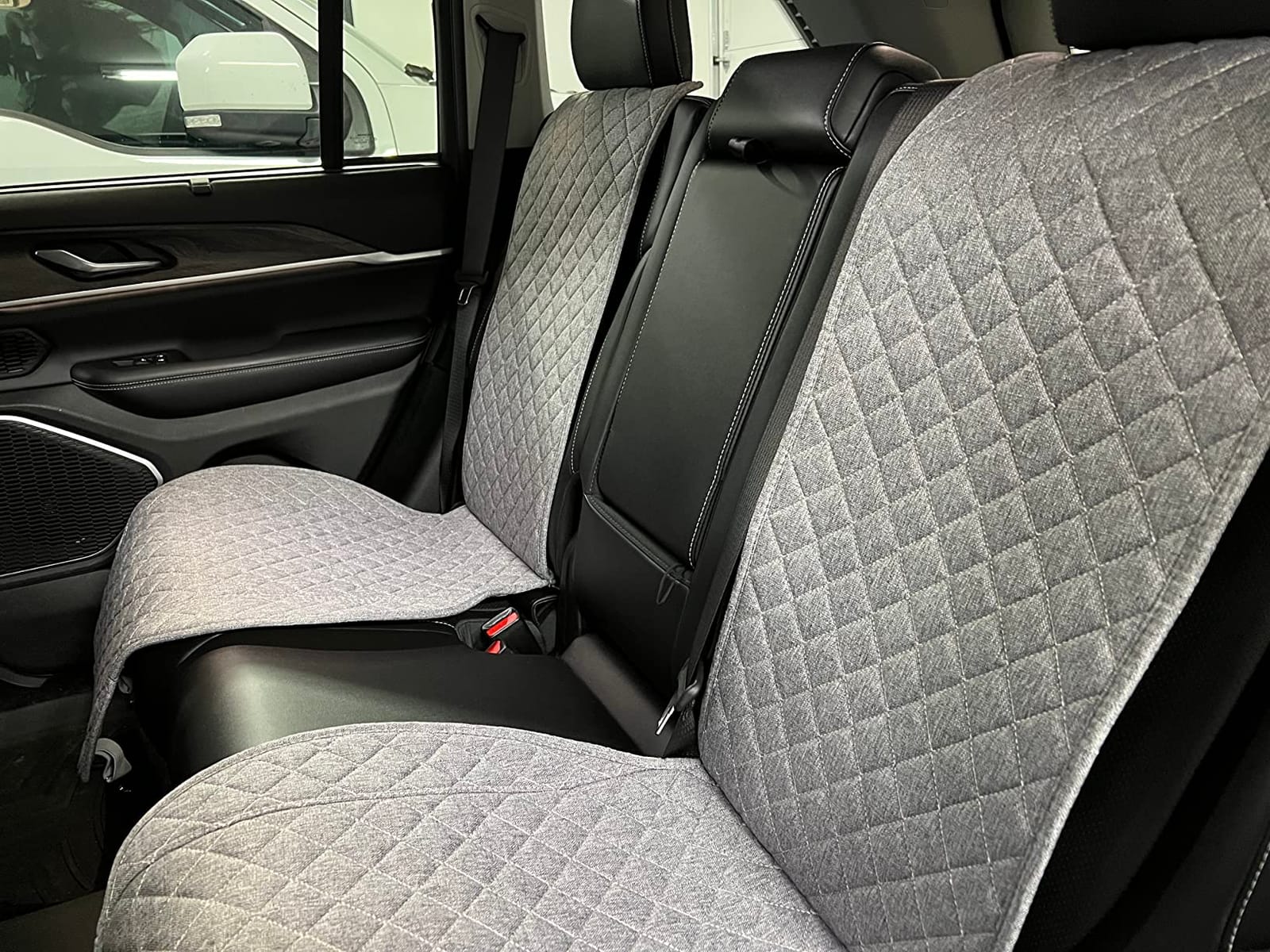 IVICY Faux Linen Front Car Seat Cover, Seat Protector, 1 Unit, Cool Gray customer photo 1