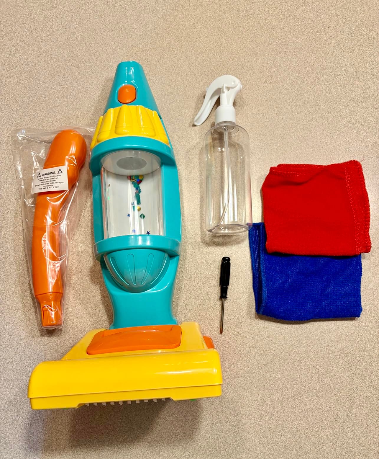 Kids Vacuum Cleaner Toy Set, Toy Vacuum Cleaner With Light Realistic Sounds & Whirling Stars, Pretend Role Play Household House Keeping Cleaning Play Set Learning Toys For Kids Toddlers Girls Boys Toy customer photo 2