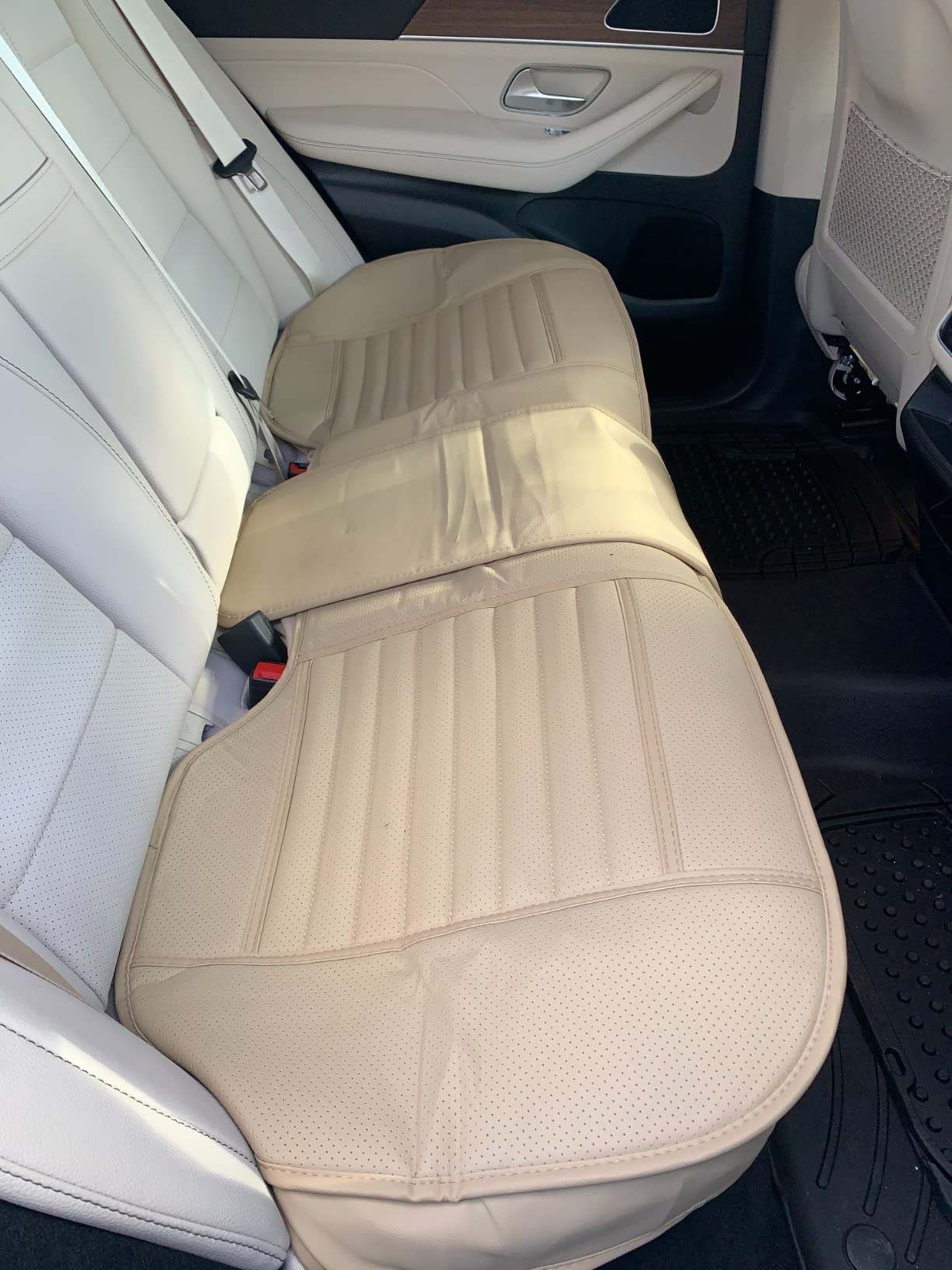 2pc Car Seat Covers, Luxury Car Protectors,Universal Anti-Slip Driver Seat Covers, Edge WrappingsFront Car Seat Covers with PU Leather(Beige) customer photo 1