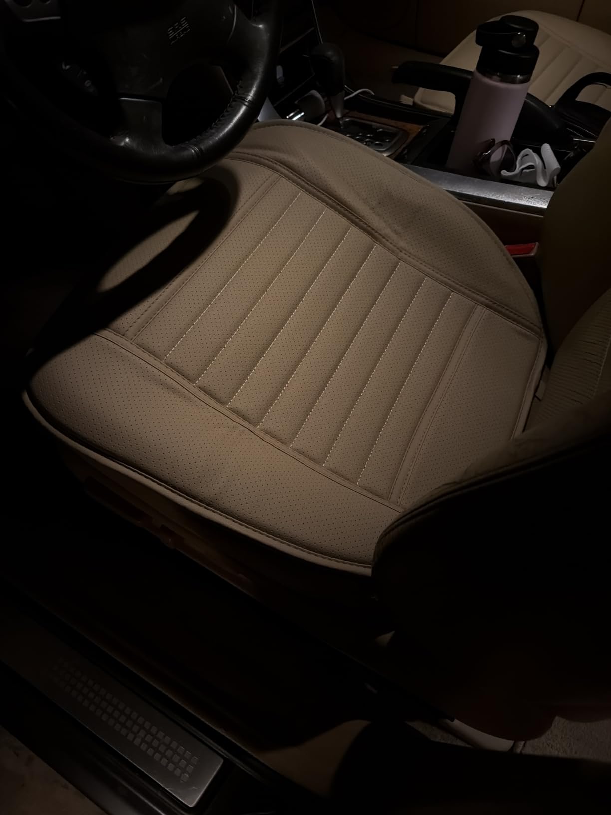 2pc Car Seat Covers, Luxury Car Protectors,Universal Anti-Slip Driver Seat Covers, Edge WrappingsFront Car Seat Covers with PU Leather(Beige) customer photo 2