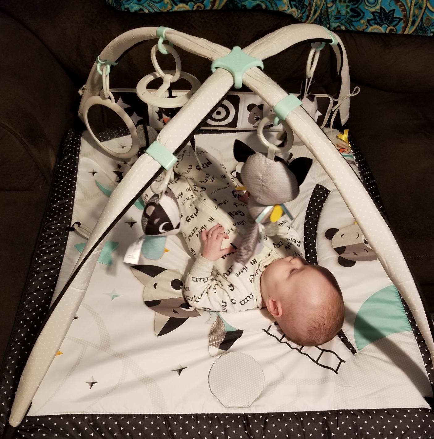 Tiny Love Baby Tummy Time Play Mat, Gymini Deluxe Baby Play Mats for Floor, Magical Tales Black & White Activity Gym customer photo 1