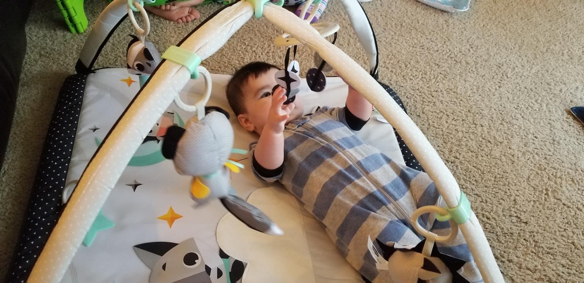 Tiny Love Baby Tummy Time Play Mat, Gymini Deluxe Baby Play Mats for Floor, Magical Tales Black & White Activity Gym customer photo 2