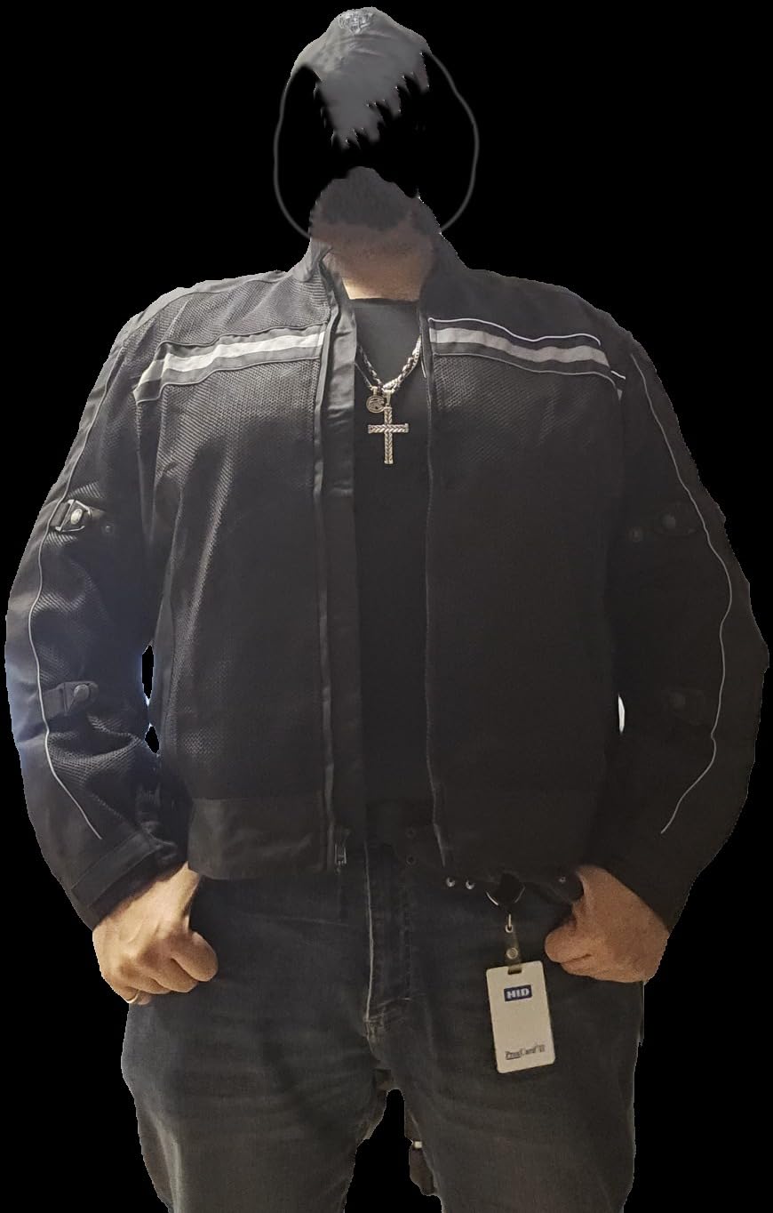 WICKED STOCK Motorcycle Jacket Men - CE Level1 Reflective Summer Biker Jacket Men with Adjustable Cuffs & Waist Belt - Lightweight & Comfortable Mesh Motorcycle Jacket with Armor customer photo 1