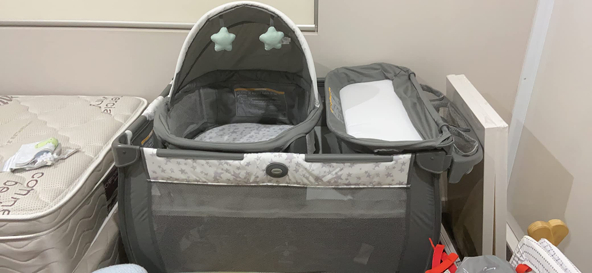 Graco Pack n Play Dome LX Playard with Baby Bassinet Lightweight Portable Crib Push-Button Fold Travel Crib Redmond Convertible customer photo 1