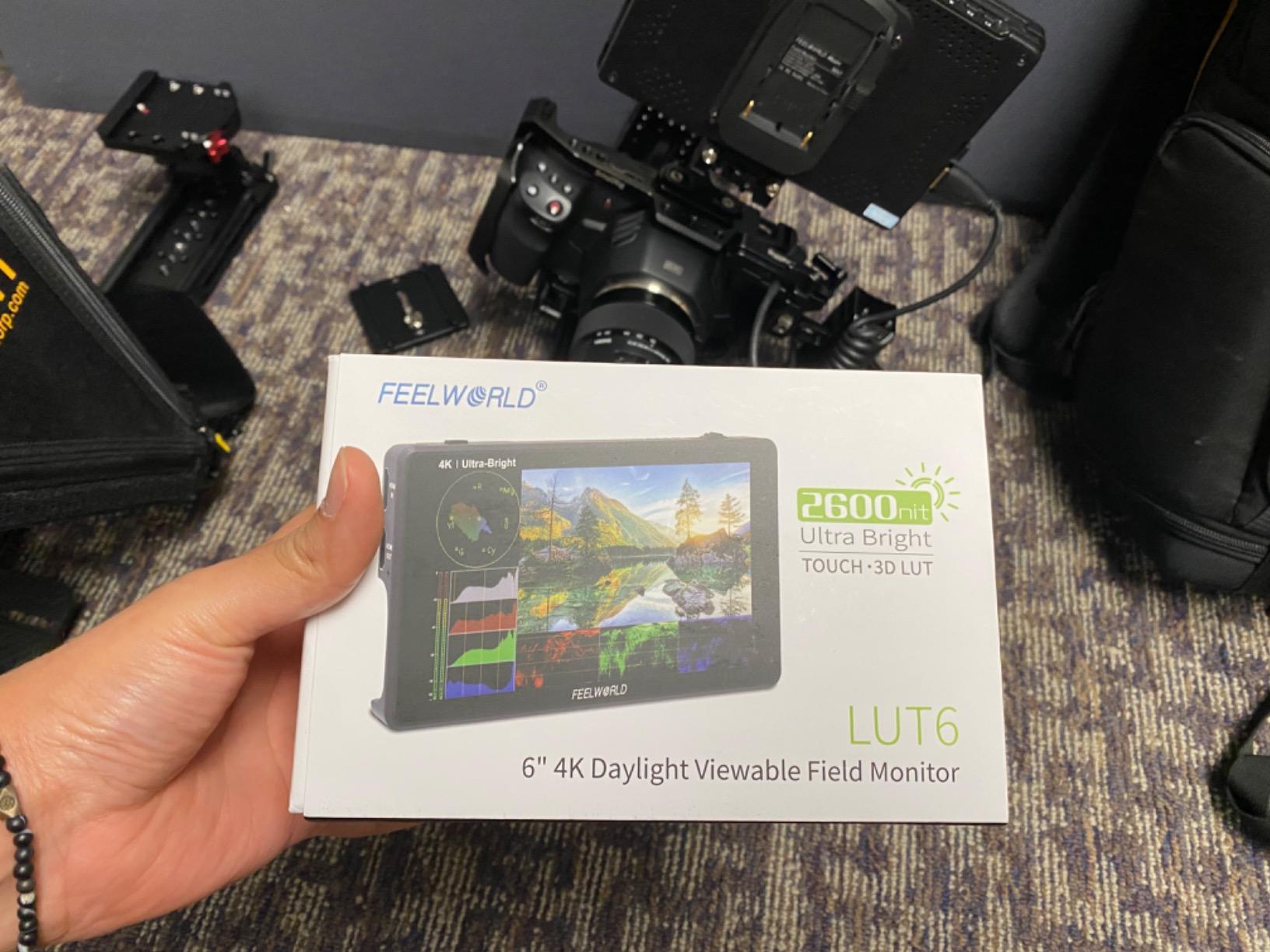 EELWORLD LUT6 6 Inch 2600nit Ultra Bright Touch Field DSLR Camera Monitor | 4K HDMI In Out, 3D LUT, HDR Waveform Histogram Focus, for Profession Videographer Filmmaker Video Shooting, for Outdoor customer photo 1