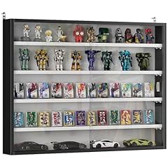 HOMCOM 5-Tier Display Cabinet, Glass Door Cabinet with Adjustable Shelves, Wall-Mounted Display Case for Playroom, Bedroom, Black customer photo 2