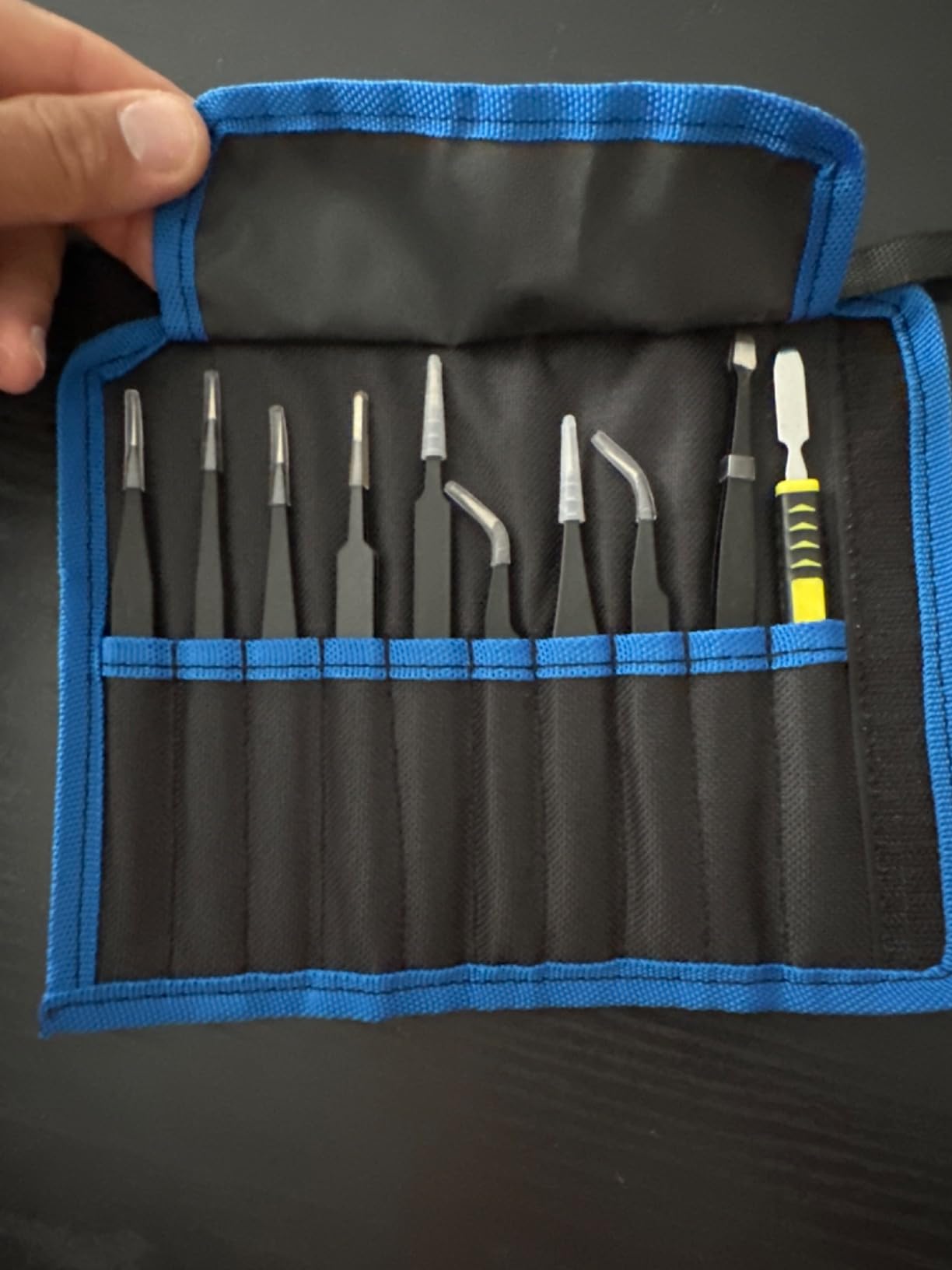 10 Piece Precision Tweezers Set, ESD Stainless Steel for Electronics Repair customer photo 2