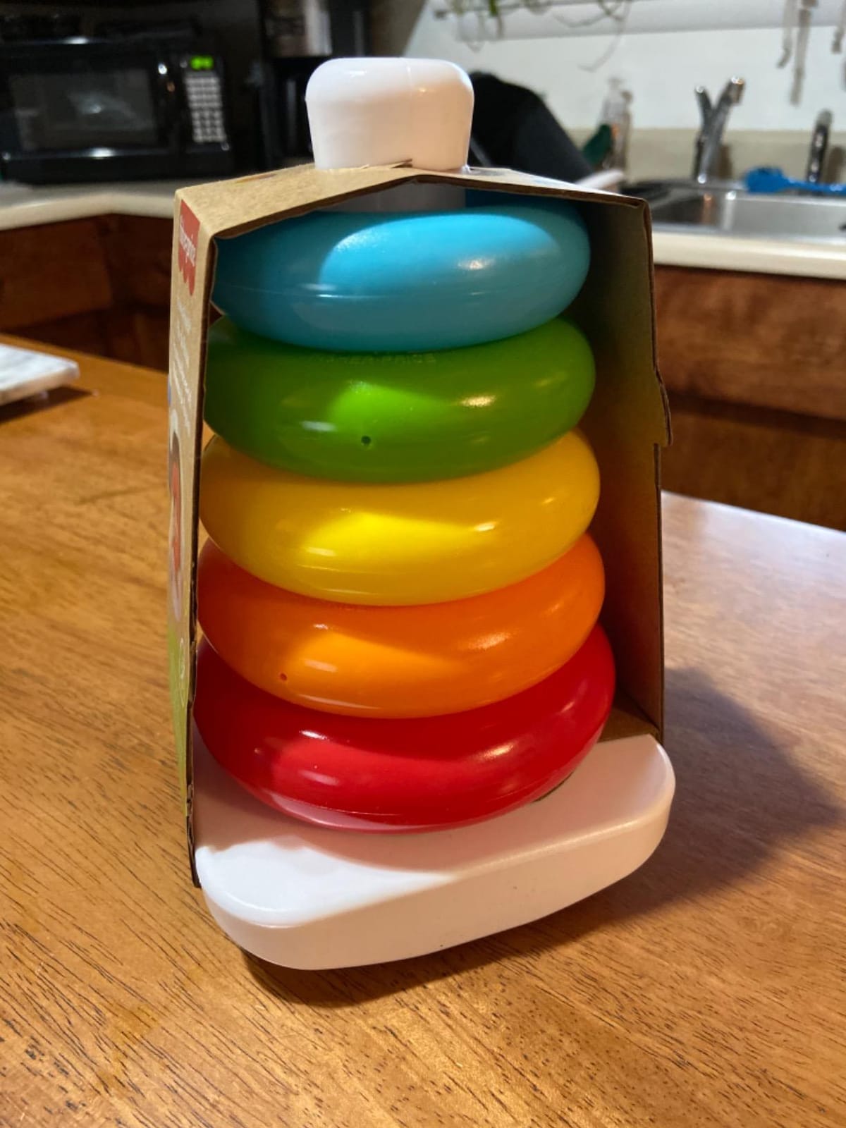 Fisher-Price Baby Stacking Toy Rock-A-Stack Rings with Roly-Poly Base for Ages 6+ Months, Made with Plant-Based Materials customer photo 2