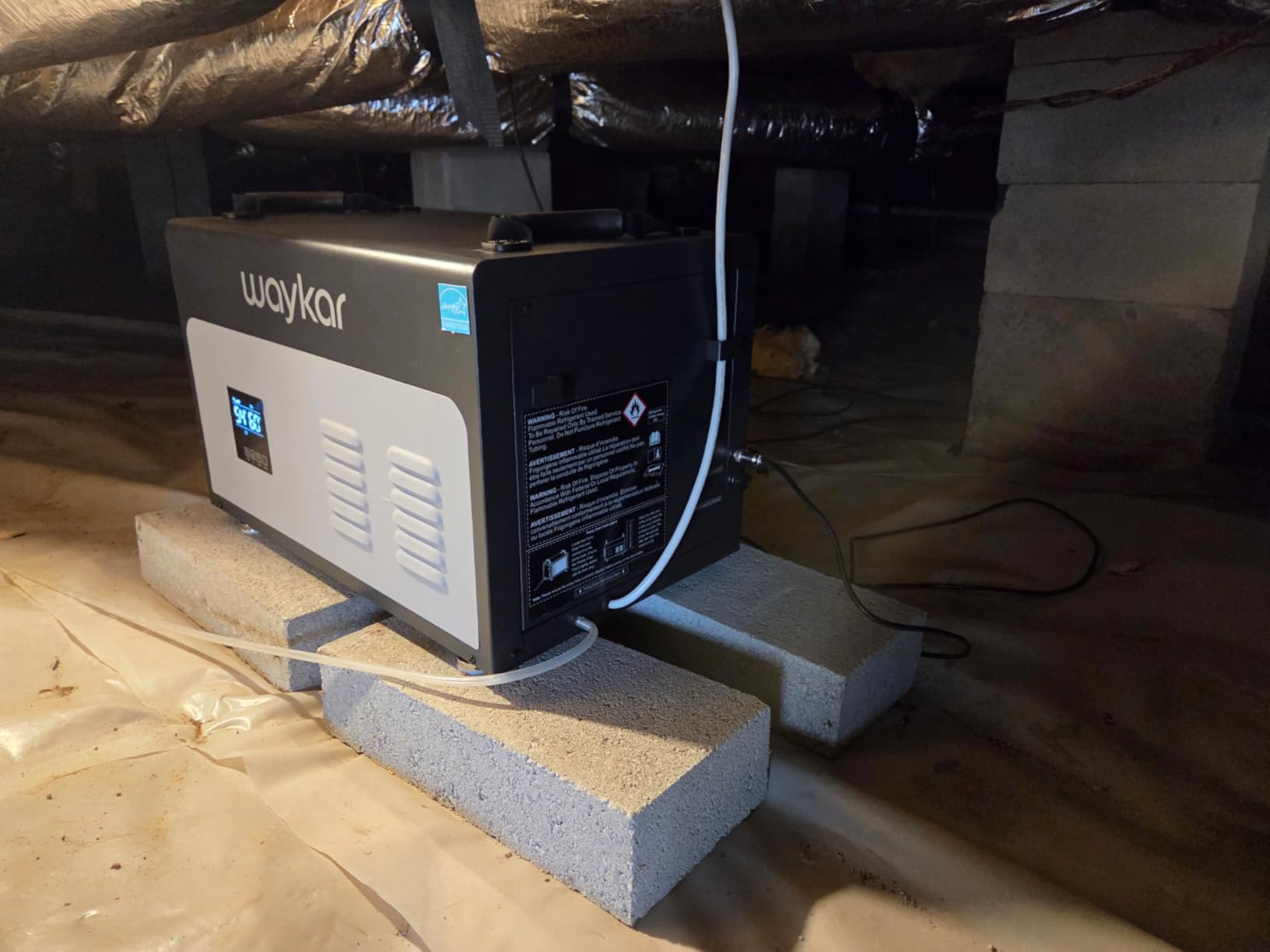 Waykar 158 Pints Crawl Space Dehumidifier with Remote Control, Dual Duct customer photo 2