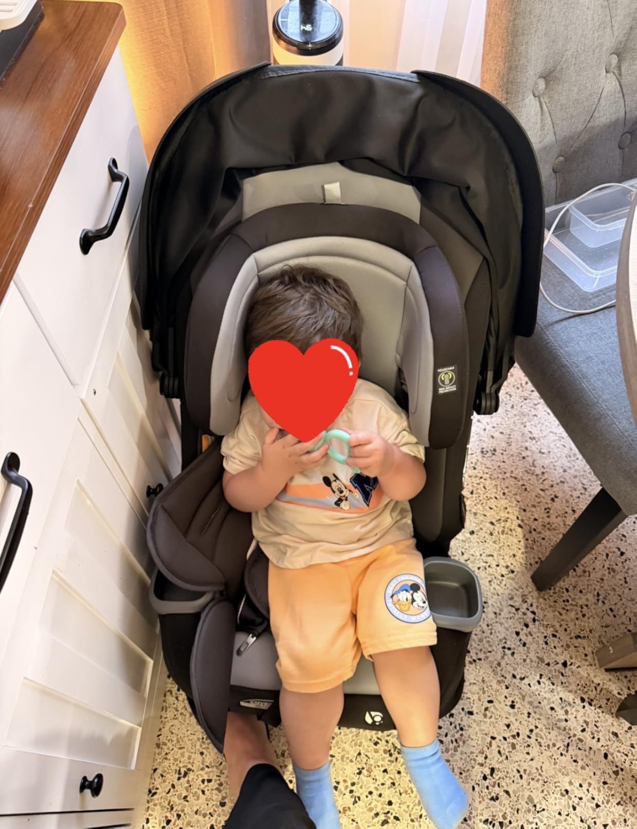 Baby Trend Cover Me 4-in-1 Convertible Car Seat, Vespa - Built-in Canopy, 4-Stage Growth System, Plush Comfort Padding, Multi-Position Recline customer photo 2