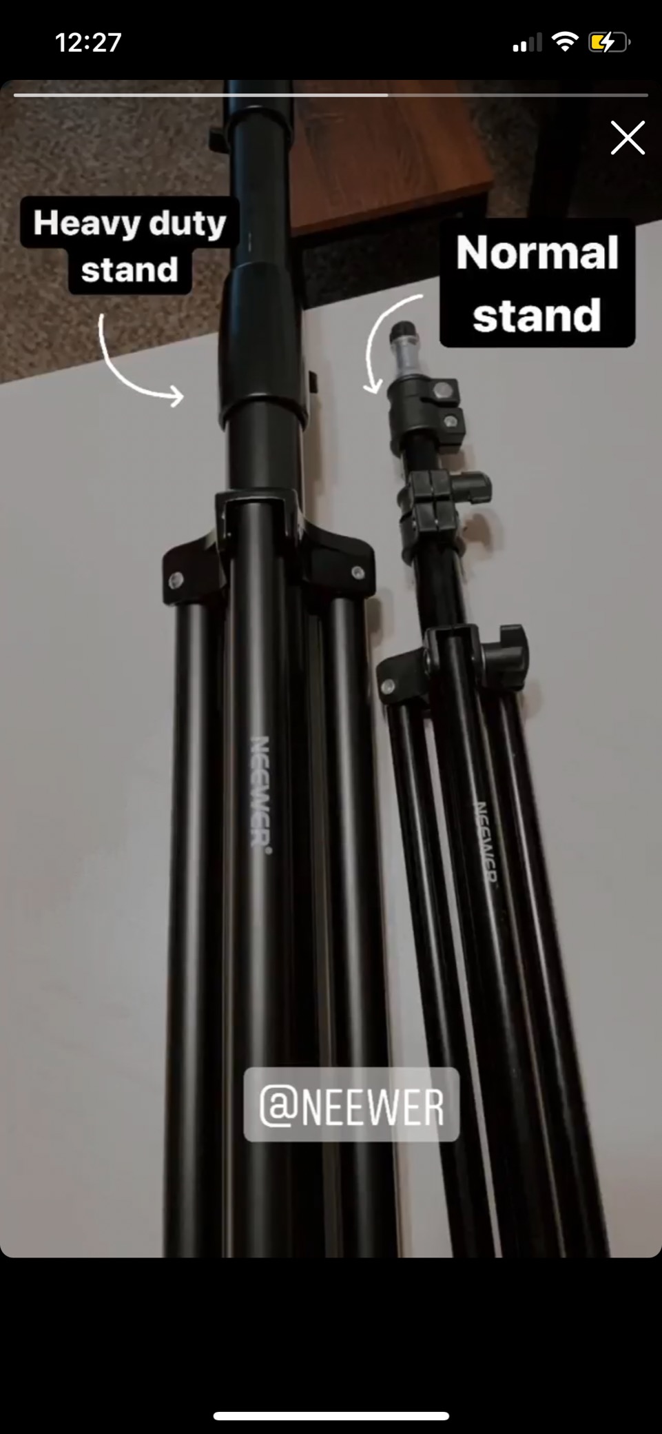 NEEWER Heavy Duty Light Stand 10ft/3m Adjustable Spring Cushioned Tripod | Metal Photography Stand, for Photo Studio Softbox, Flash Monolight, Ring Light, and Other Photographic Equipment, Black customer photo 1