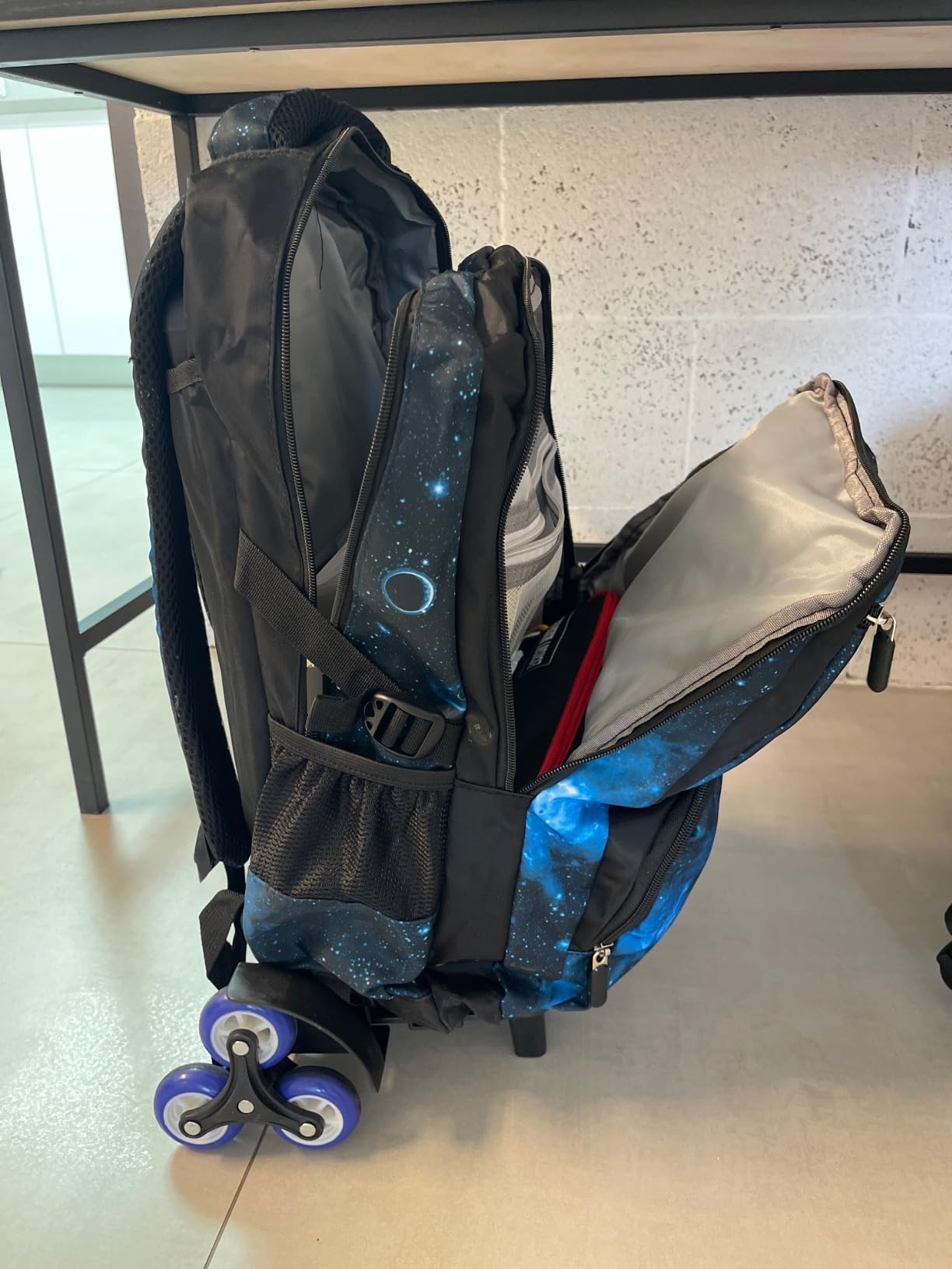 3Pcs Galaxy Boys Rolling Backpack Set with Lunch Bag, Galaxy Print Kids Backpack for Boys with Wheels customer photo 1