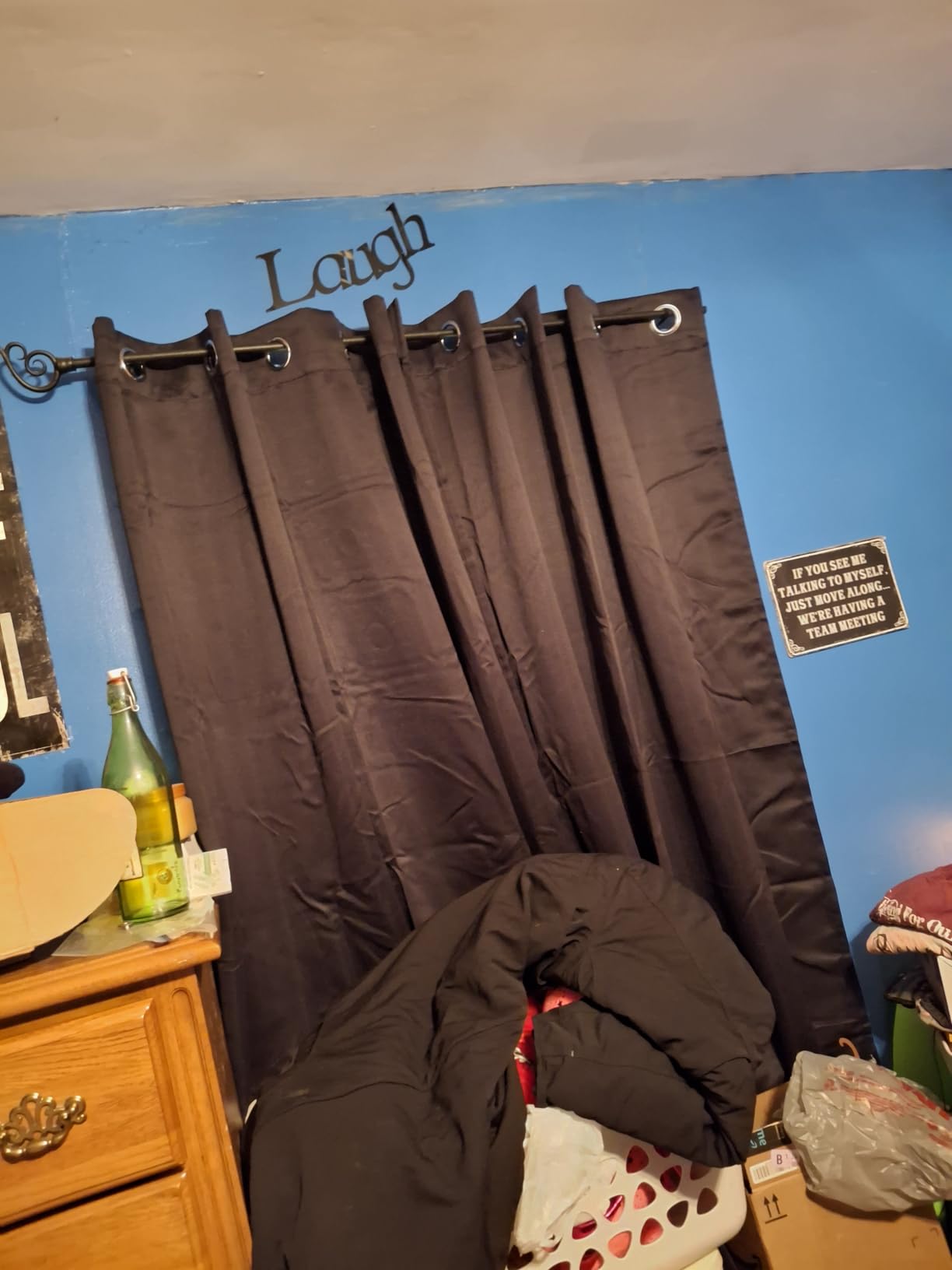 LEMOMO Sky Blue Thermal Blackout Curtains/52 x 84 Inch/Set of 2 Panels Room Darkening Curtains customer photo 2