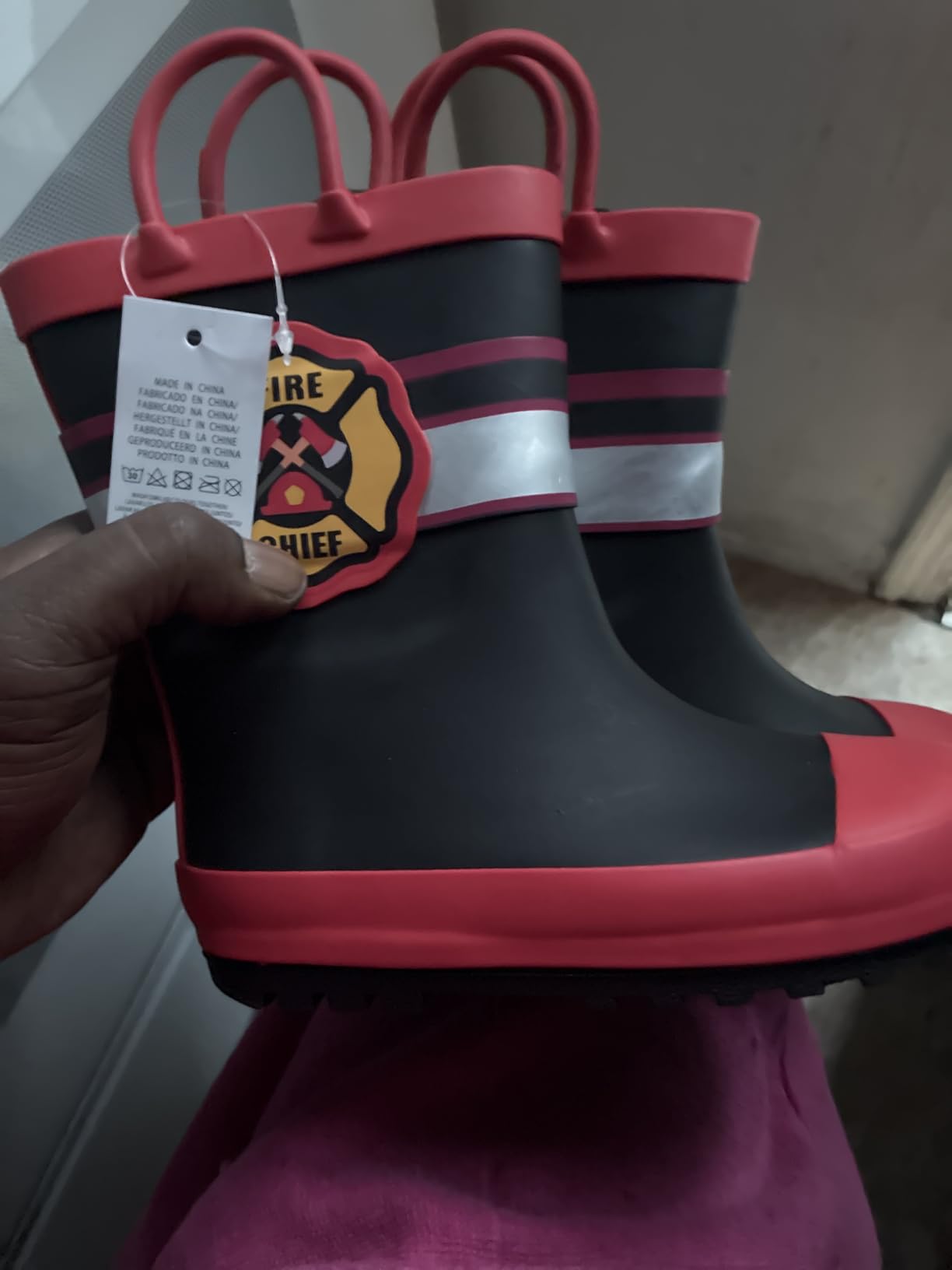 mysoft Kid Rain Boots Toddler Rubber Waterproof Boot Boy Girl with Handle customer photo 1