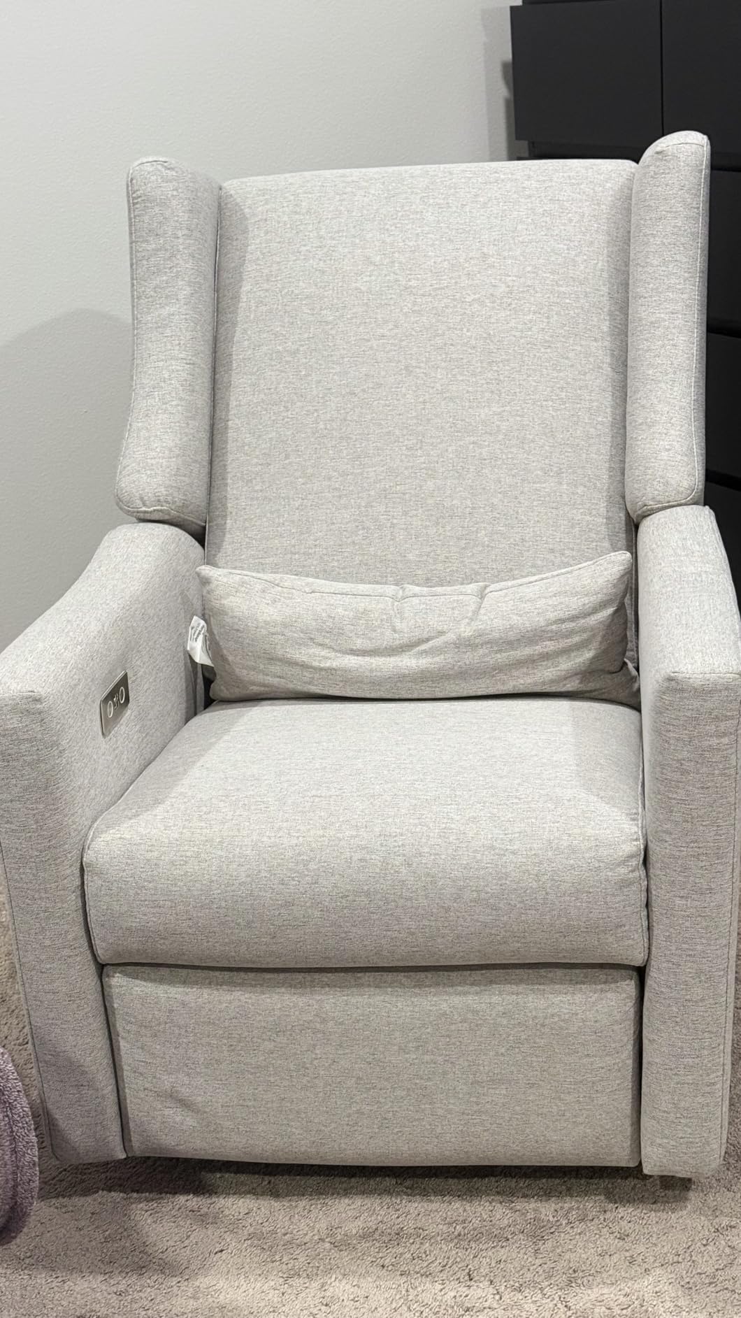 Babyletto Kiwi Electric Recliner Glider - Performance Cream Eco-Weave customer photo 2