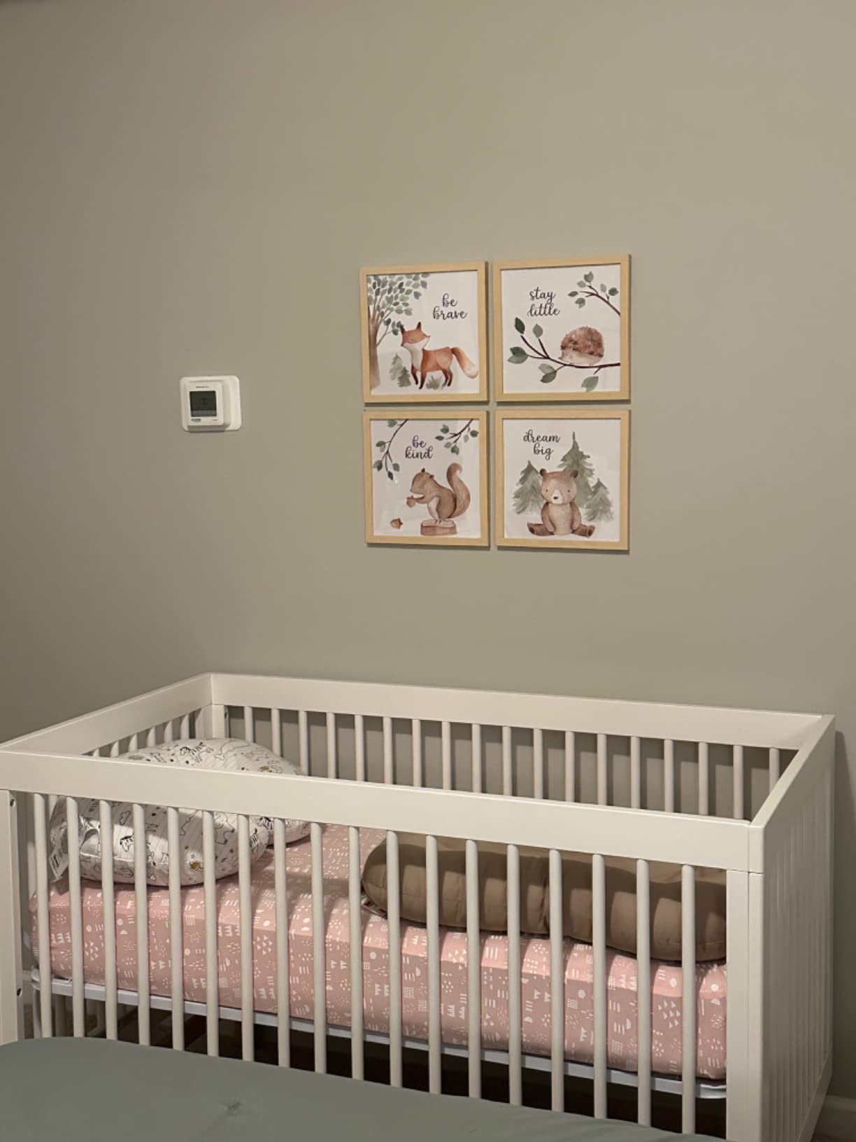 Framed Woodland Nursery Wall Art Decor, 10x10inch Animal Prints | 4 Pack Gallery Wall Frame Set Features Forest Safari Pictures Artwork for Baby Kids Bedroom Toddler Playroom Home Decoration customer photo 1