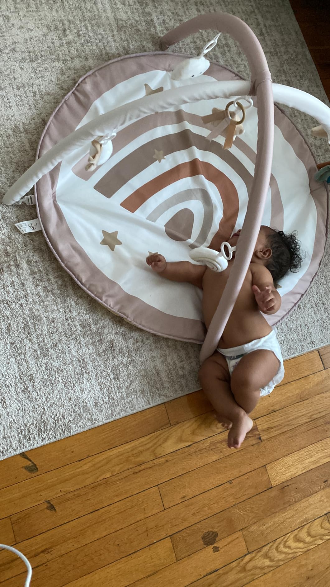 Baby Play Gym Mat, Tummy Time Activity Mat with 7 Detachable Toys and 12 Milestone Cards for Stage-Based Sensory and Motor Skill Development, Washable Play Mats for Infant, Newborn Baby Essentials customer photo 1